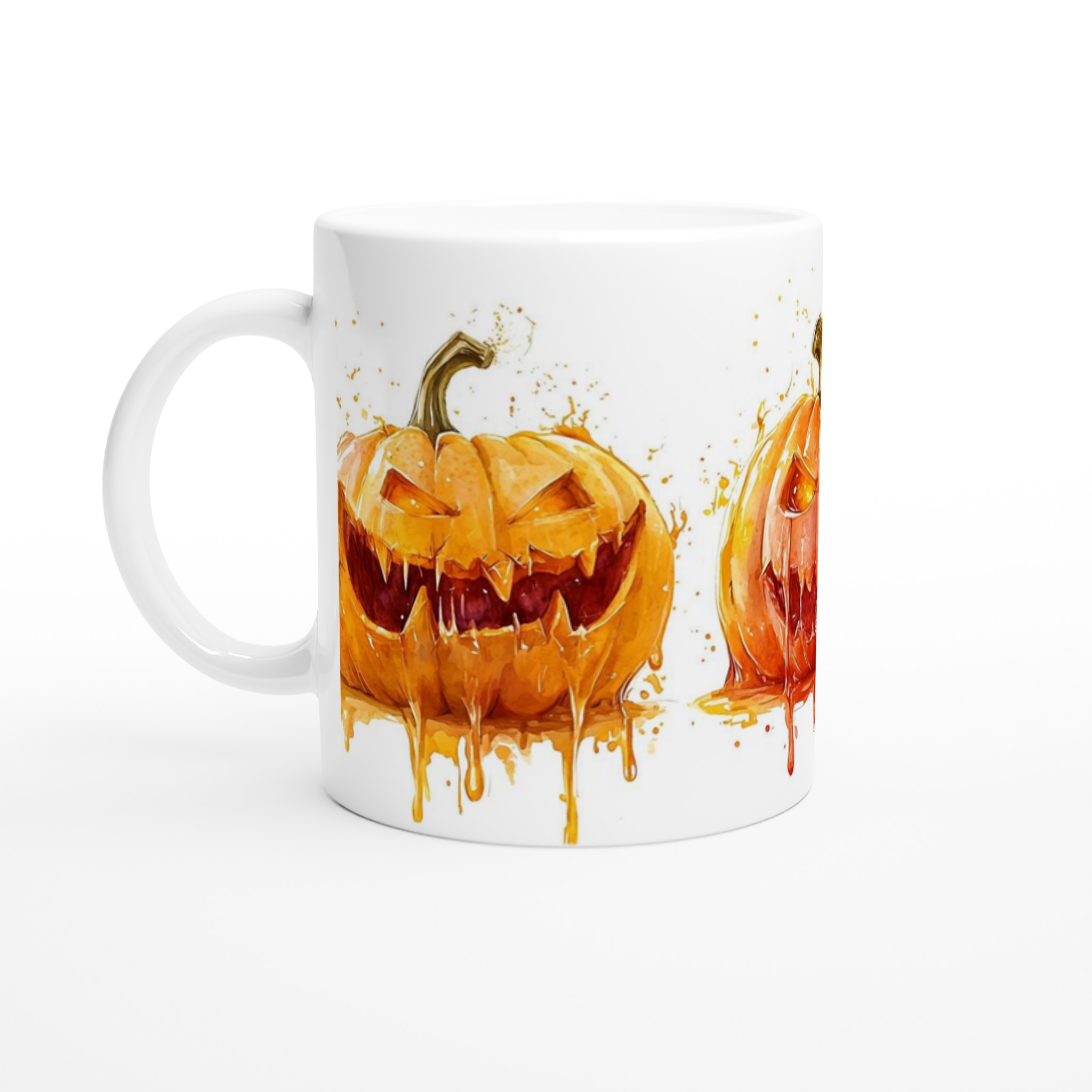 Spooky Watercolor Pumpkins: 11oz Keramisk Mugg för Halloween-mys i ditt val av sju skräckinjagande färger! 1 9cf0207a-6120-4823-aa00-05525ae59ecc