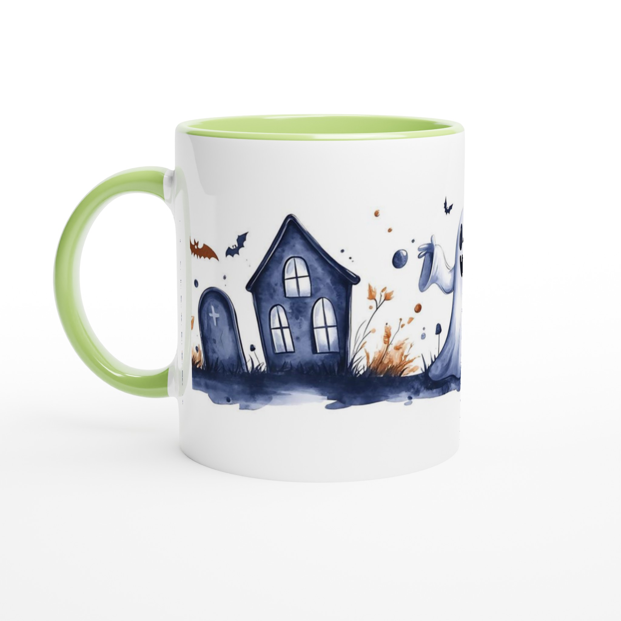 Spooky Watercolor Halloween Mugg - Busiga Spöken & Kyrkogård i Vattenfärg | Välj din favoritfärg! 7 9d1214d9-c606-4fc9-84b0-075989391687