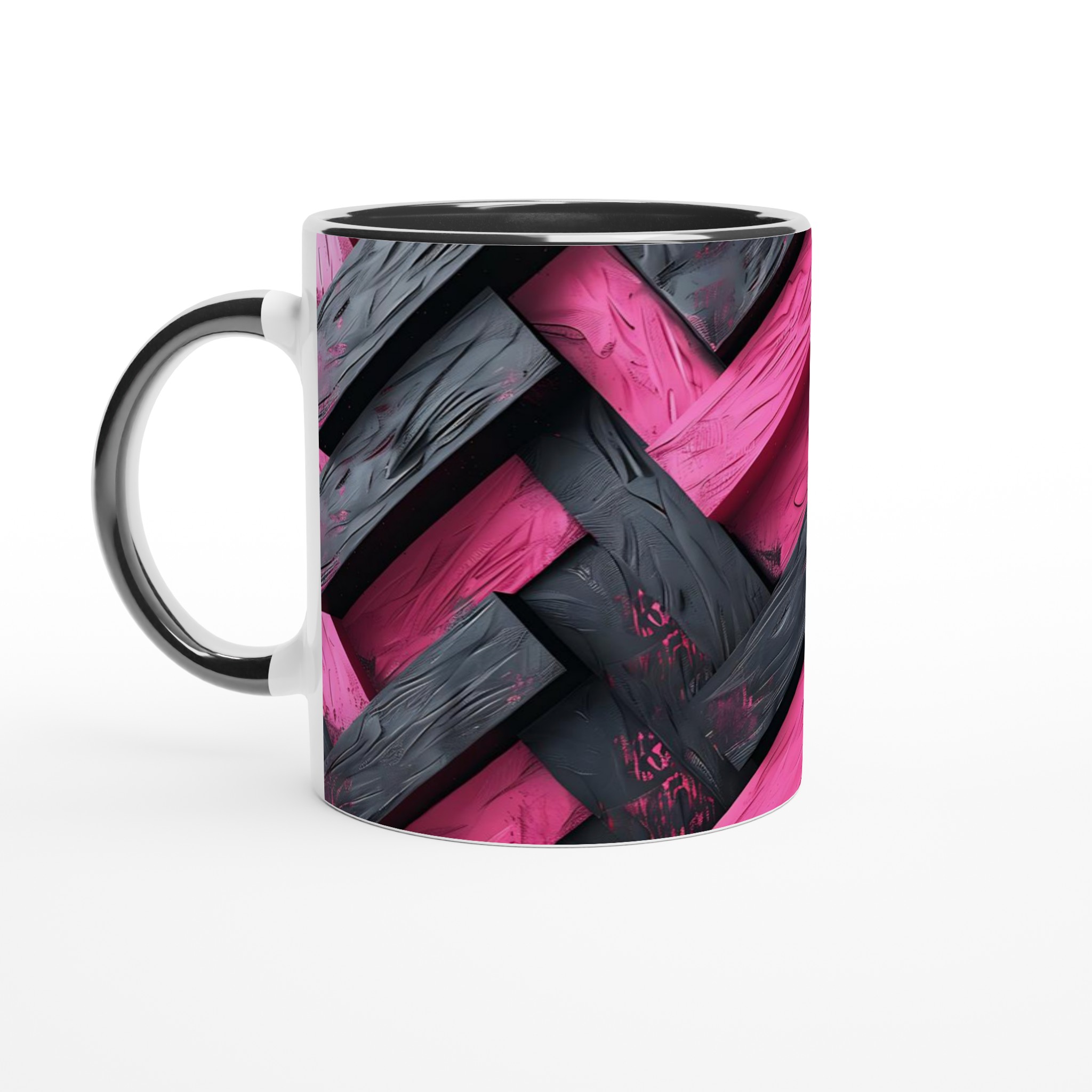 Vit 11oz keramisk mugg med djärv rosa och svart modern design – välj bland sju livfulla färger 4 9d5254b0-6c5e-4b53-8546-ddc4a3b79278