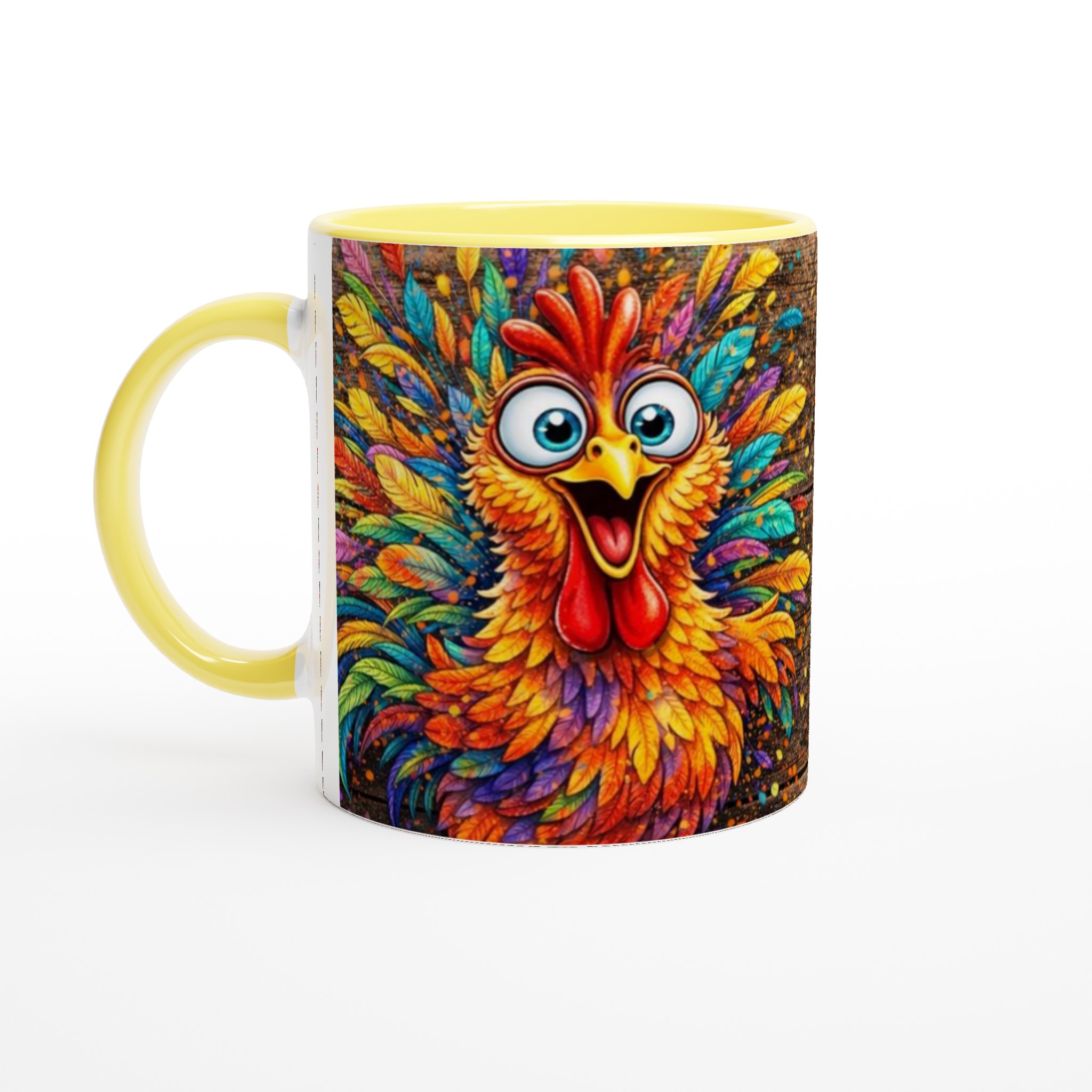 Vit 11oz keramisk mugg med färgstarkt Chicken Life-design i flera livfulla keramfärger 3 9d559a7a-fc6e-4c88-905d-498b427bc07e
