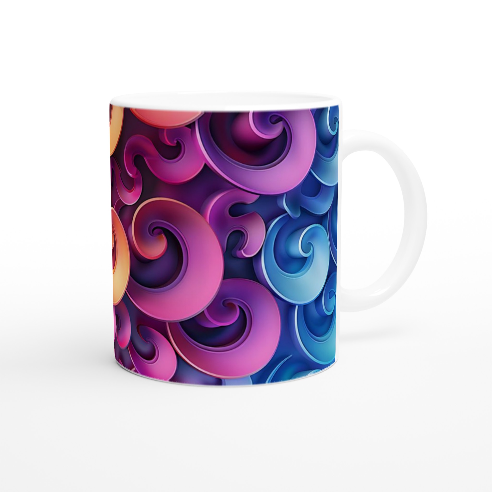 Abstrakt Virvel Mugg – Personlig 11oz Keramikmugg i ditt Val av Sju Livliga Färger 9 9d8e80ae-4e8a-40c9-a10c-53a9ccc65984