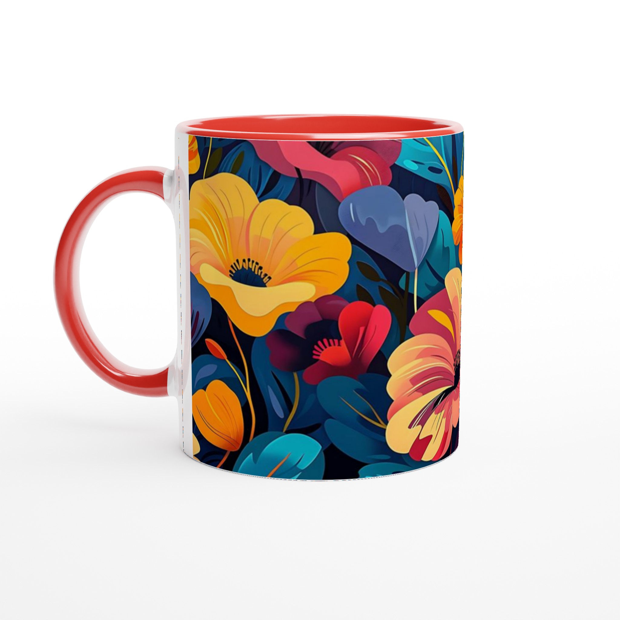 Tropisk Blomsterglädje 11oz Keramisk Mugg – Färgglad Design för Kaffe- & Teälskare 6 9e00c558-10be-483c-af5c-c15f5bd99431