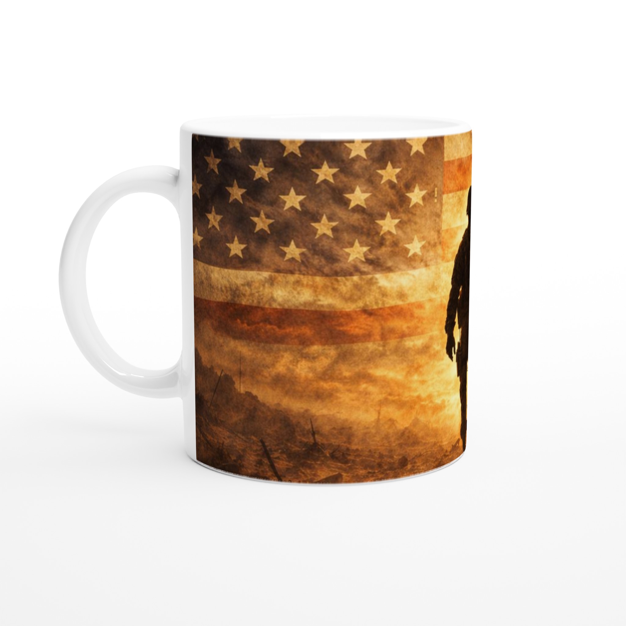 Vit 11oz keramisk mugg med patriotiskt soldatmotiv i flera färgval 1 9e0c082e-4a0c-4149-bd34-e8492bd7fcab