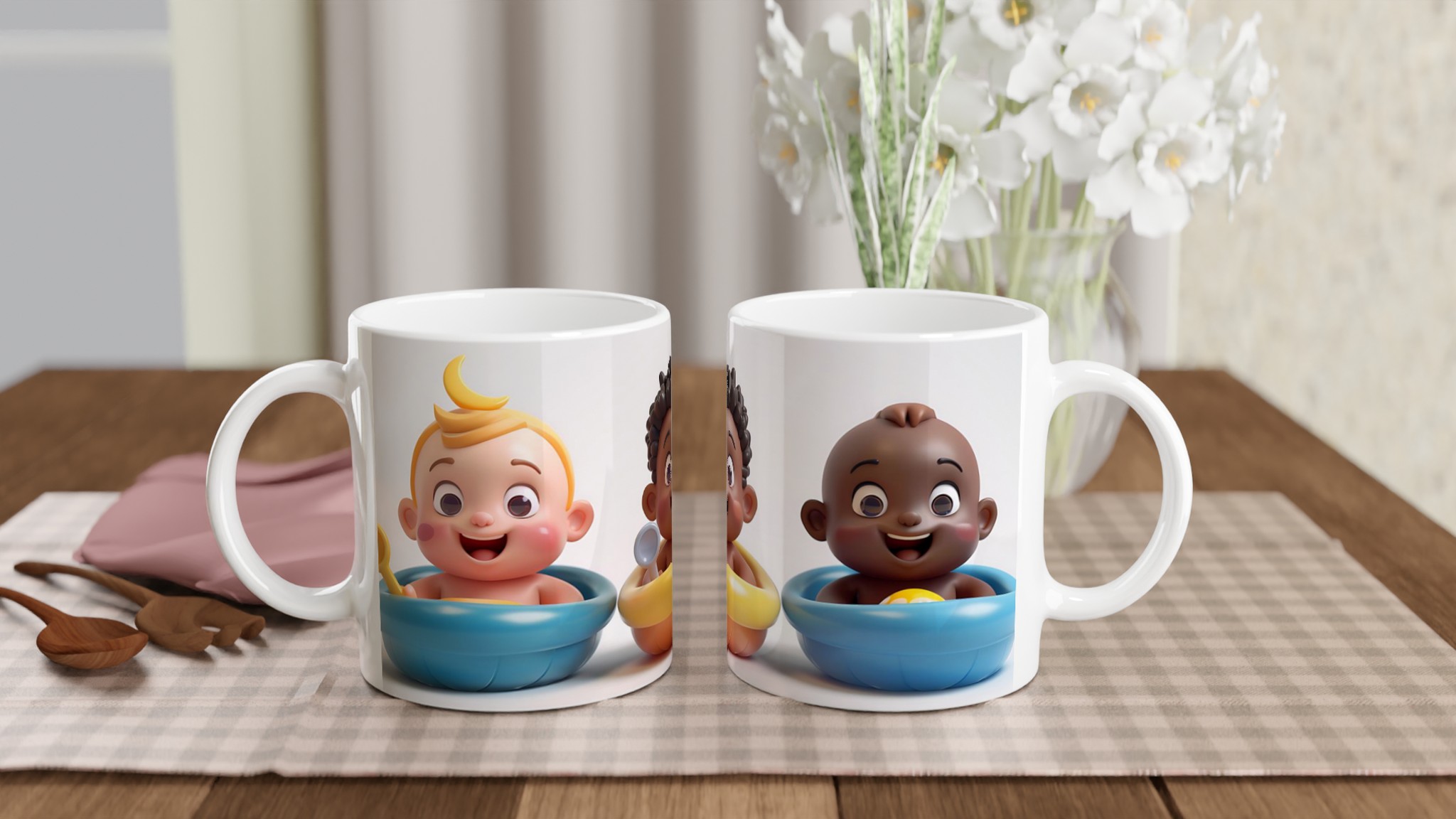 Charmiga Baby Vänner Mugg – Personlig 11oz Keramisk Mugg i Sju Lekfulla Färger 10 9e23cb58-67d0-48c1-8fcd-1a4cf31b359d