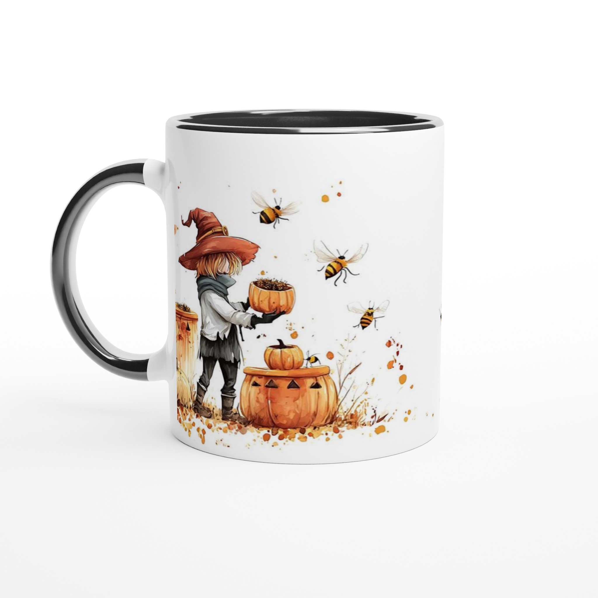Höstmagi Keramikmugg - Charmig Häxdesign & Bin i Vattnenfärg - 11oz 4 9ef3eea9-ba99-487a-80bf-2d6b22dc50c0