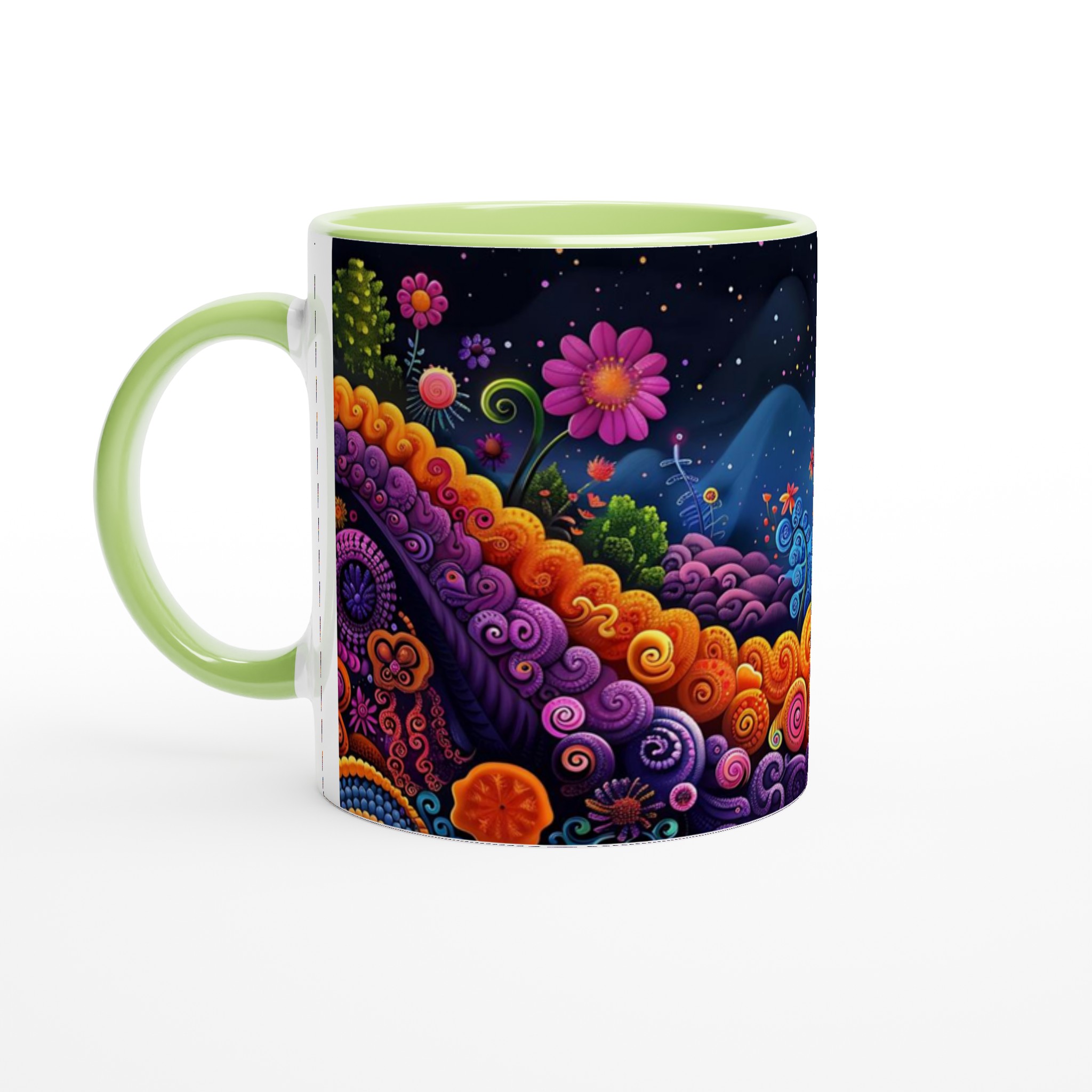 Psykedelisk Blomsterdröm Mugg - 11oz Keramikmugg i Livfulla Färger för Kaffe & Te 7 9f603629-c58d-4bd1-af1d-984f6749176e