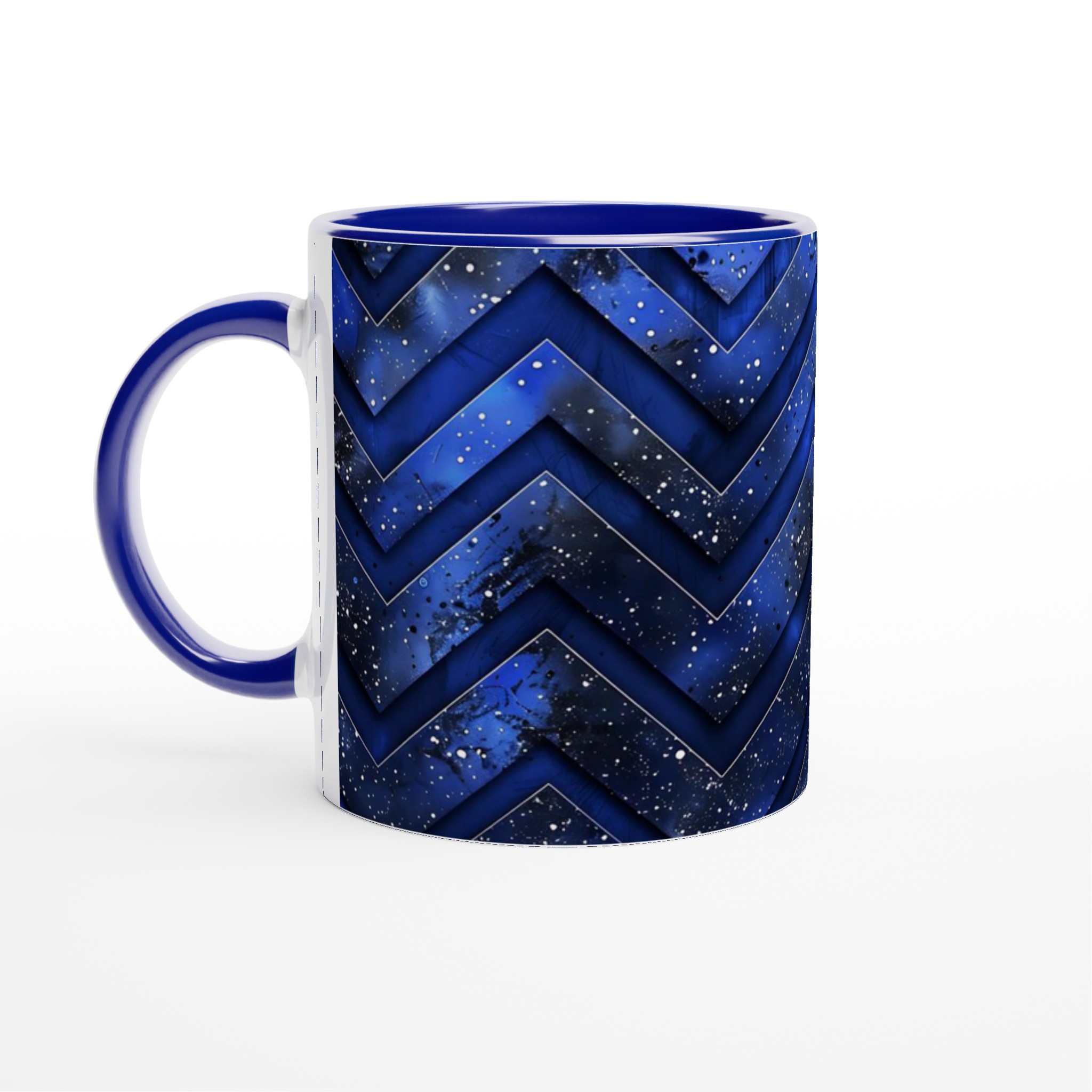 Vit 11oz keramisk mugg med stjärnhimmel i blå och svart – välj bland sju färgstarka nyanser 2 9f645620-a245-4816-88a3-d71565b33745