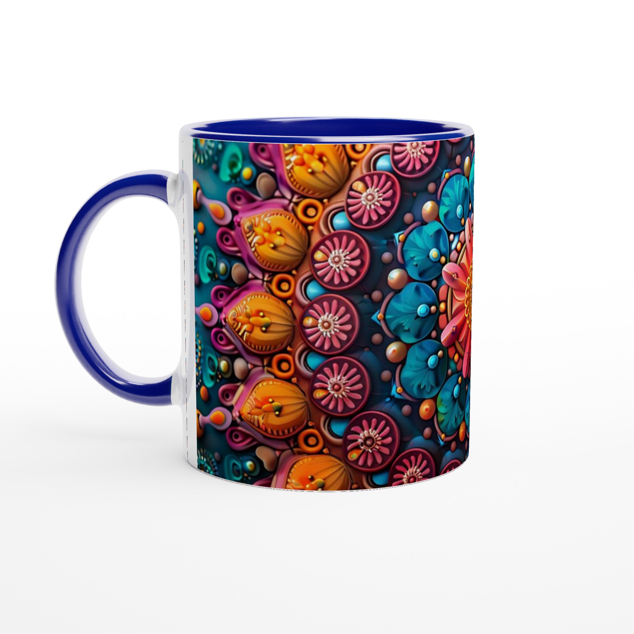 Mångfärgad Mandala Keramikmugg - 11oz, Levande Design i Valfri Färg! 2 9f80756b-81ae-42a2-a645-897c8f3de77a