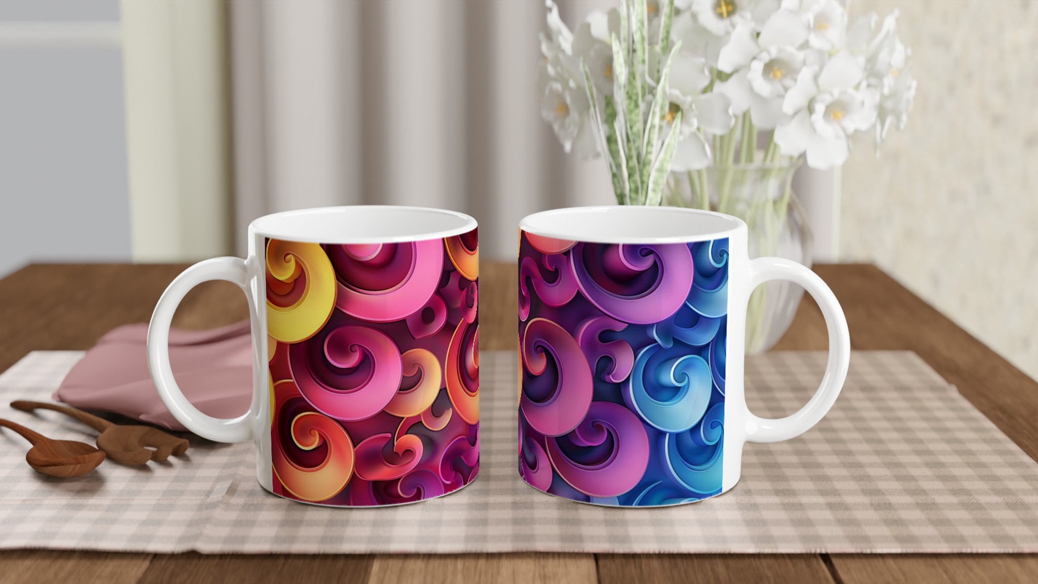 Abstrakt Virvel Mugg – Personlig 11oz Keramikmugg i ditt Val av Sju Livliga Färger 10 9fa17f3a-6f22-4292-8ca8-be2bbb9ed0e7