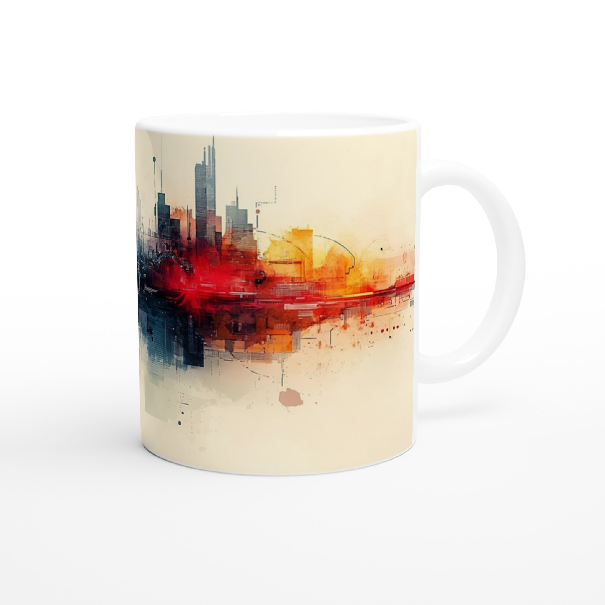 Abstrakt Stadsbild 11oz Keramikmugg – Välj bland 7 Livfulla Färger 9 9fce1cef-dbc0-4474-8faf-81ee0133f0d1
