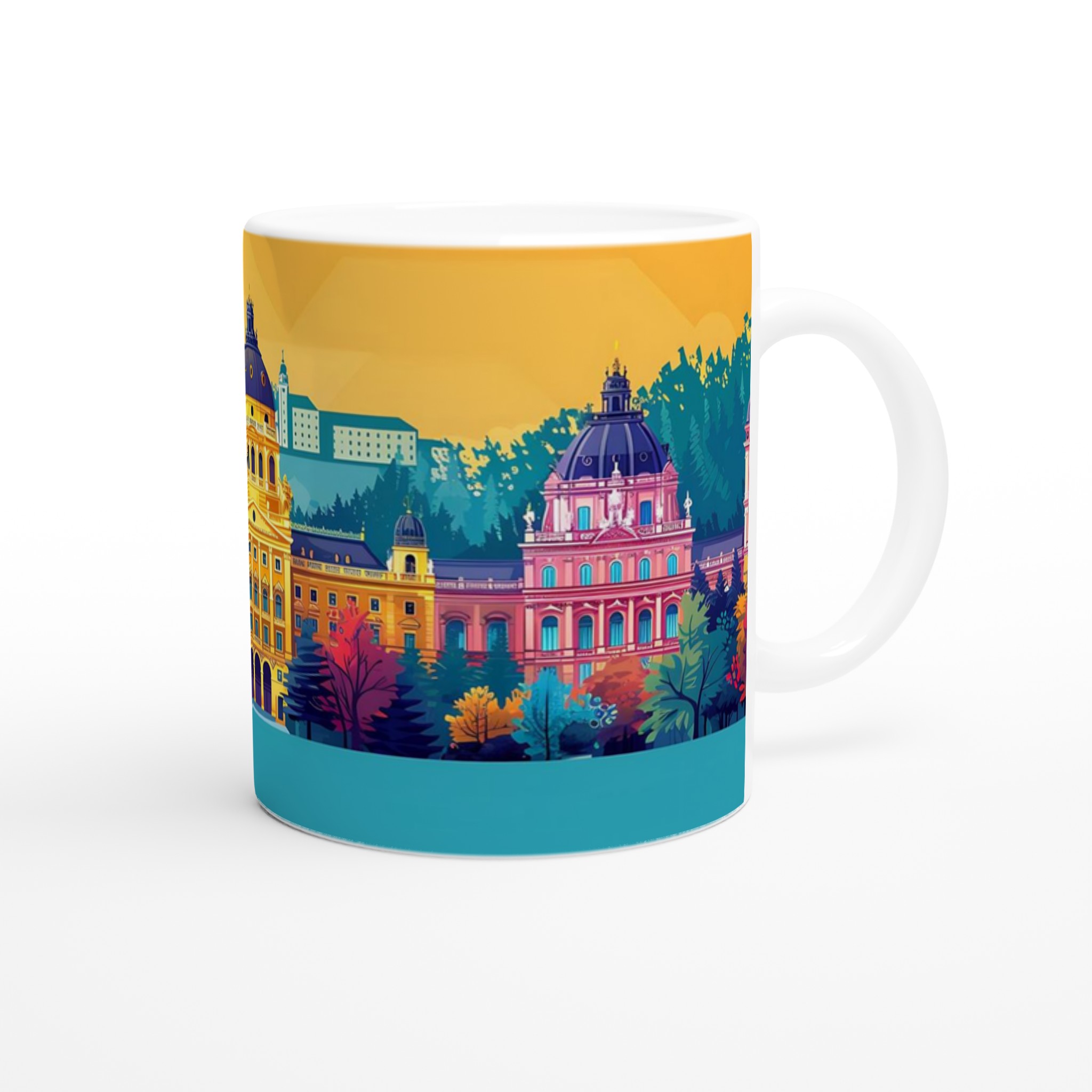 Europeisk Stad Charm Mugg - 11oz Keramikmugg i levande färger 9 9fe667ea-85e4-428e-b863-78075b49f022