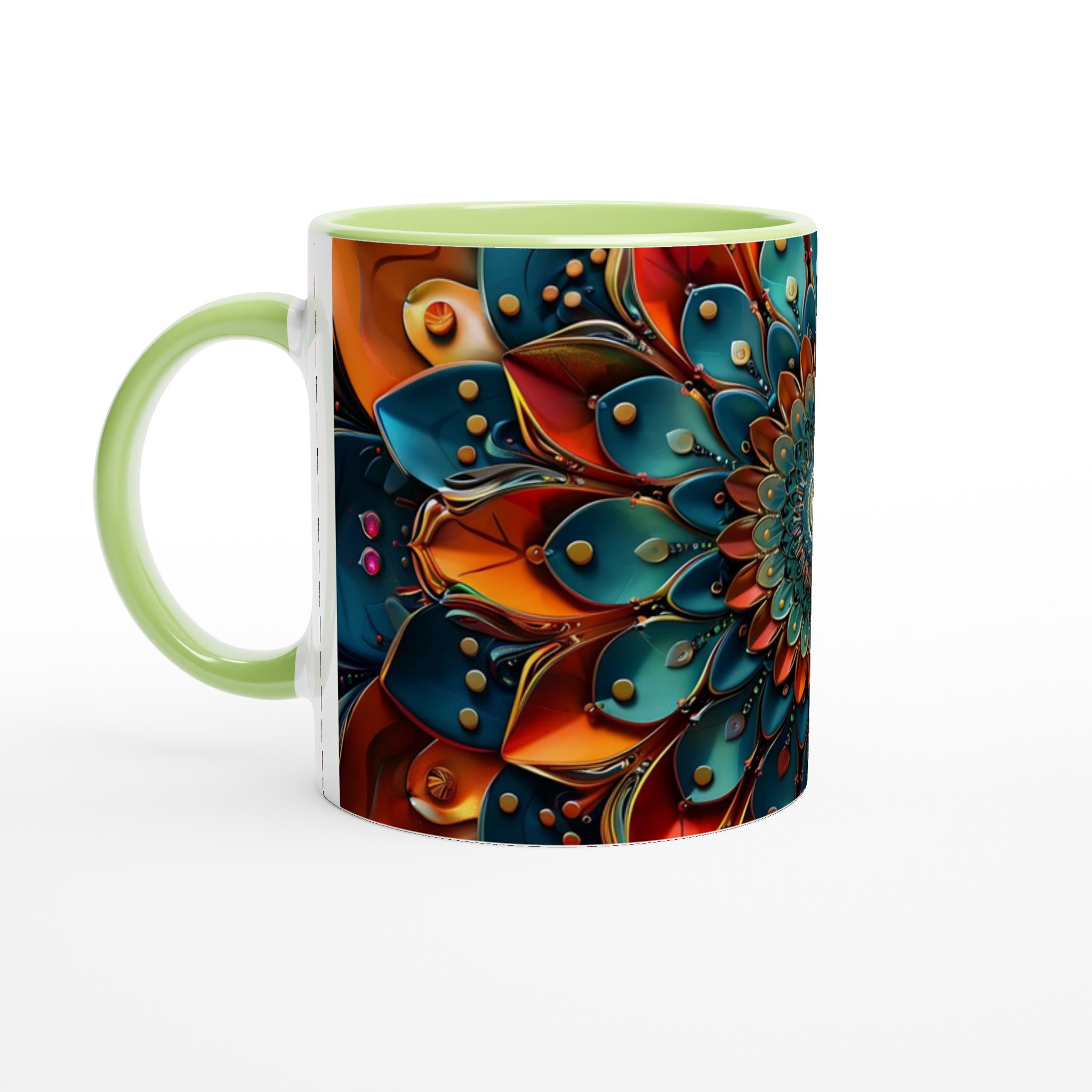 Abstrakt Mandala Konst Mugg – Levande Keramisk Kaffemugg med Djupa Blå & Orange Toner 7 a001f5c3-2b0f-4f80-aa4f-e5730ba36827