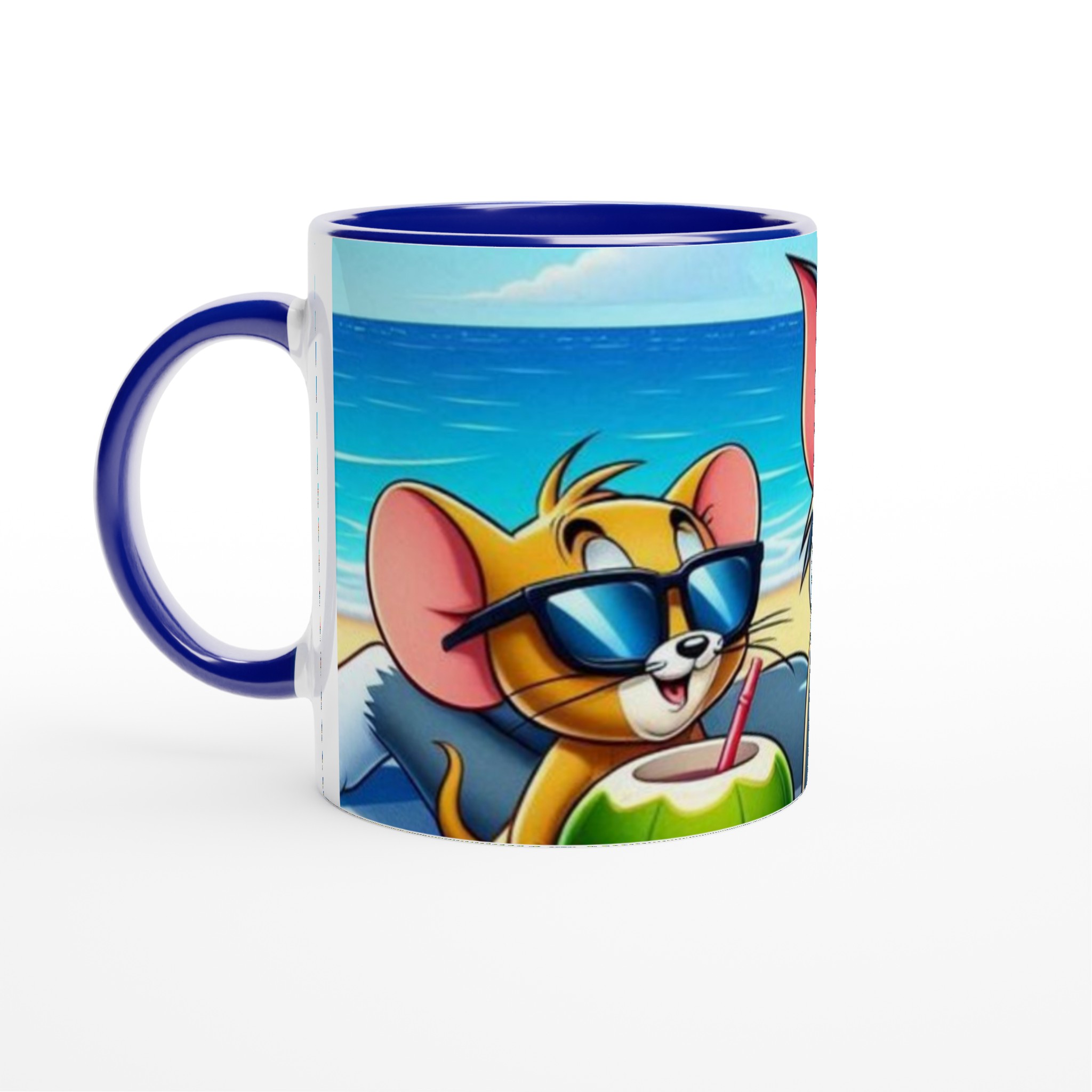 Vit 11oz keramisk mugg med Tom & Jerry – picknick-feeling i sju färgstarka nyanser 2 a00b5762-59e4-4bce-bf57-735e3839c5b8