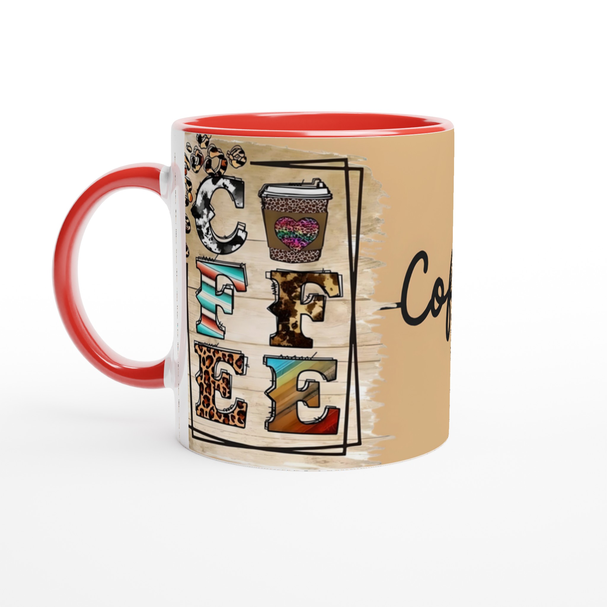 Färgstark 'COFFEE' Mugg – Leopardmönster & Rustik Charm i 11oz Keramik 5 a04b43cc-fc6e-4af5-8652-c107c91397d2