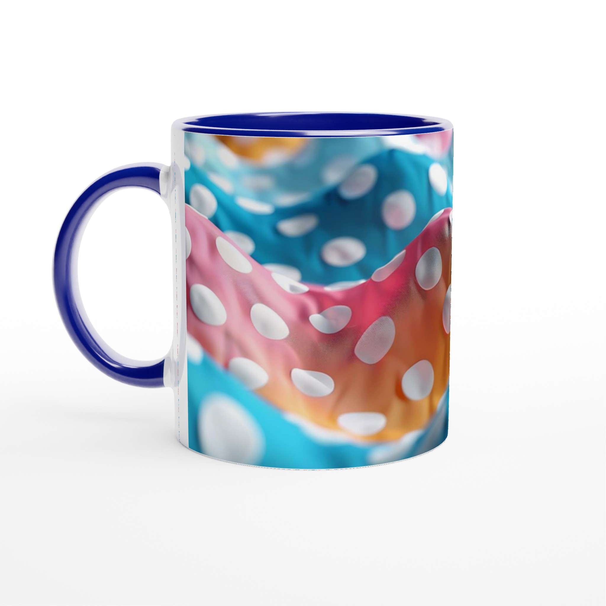 Mönstrad 11oz Keramisk Mugg: Färgglad Design med Vita Prickar i Ditt Val av Färg 2 a067edbb-2cb3-4f17-ae28-b0dfc3326c15