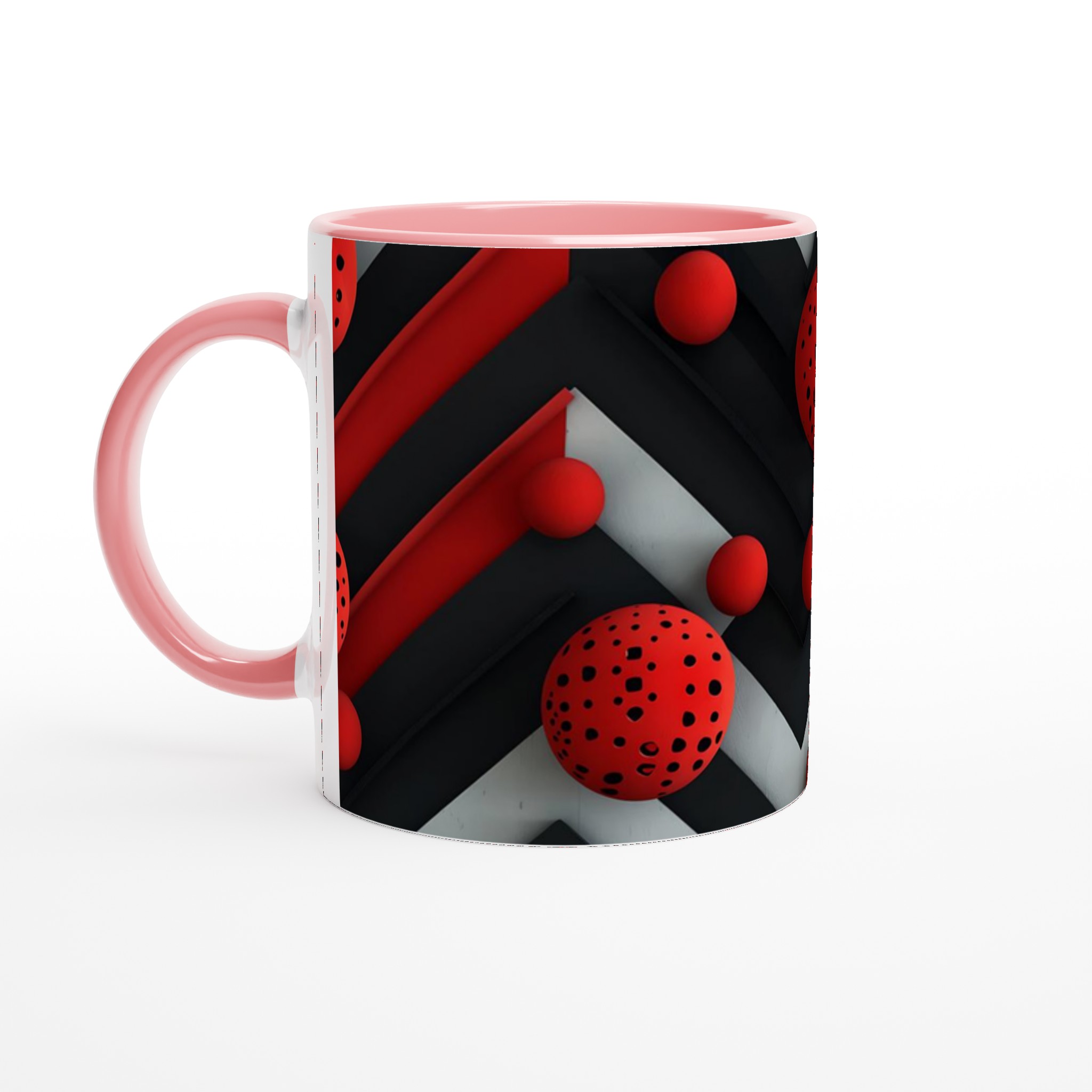 Abstrakt Geometrisk 11oz Keramikmugg – Dynamisk Design i Svart, Vitt & Rött 6 a098bf44-25e6-472a-8ae5-2b8a6f7bfe0a