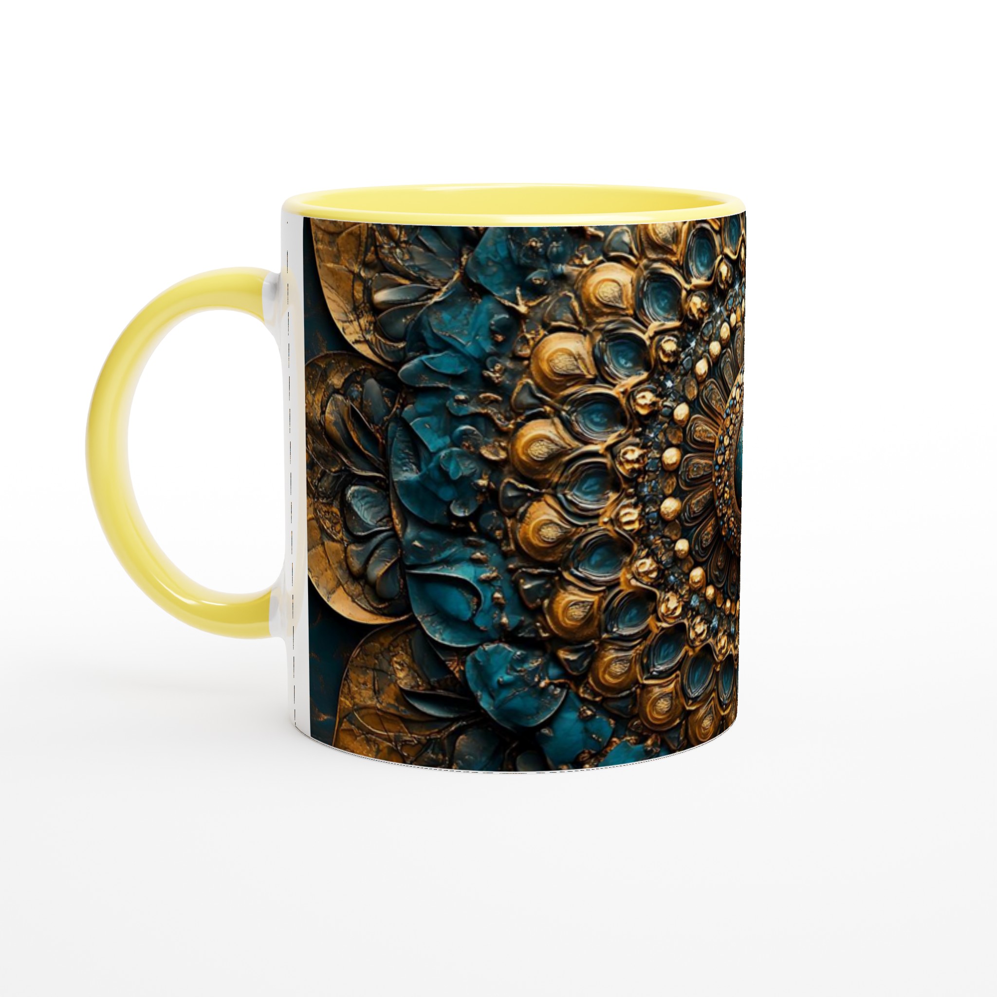 Mångfärgad 11oz Keramisk Mugg – Konstfull Mandala Design i Guld & Blått 3 a0a5f0d5-53ff-4e38-b1c2-f68724db0085