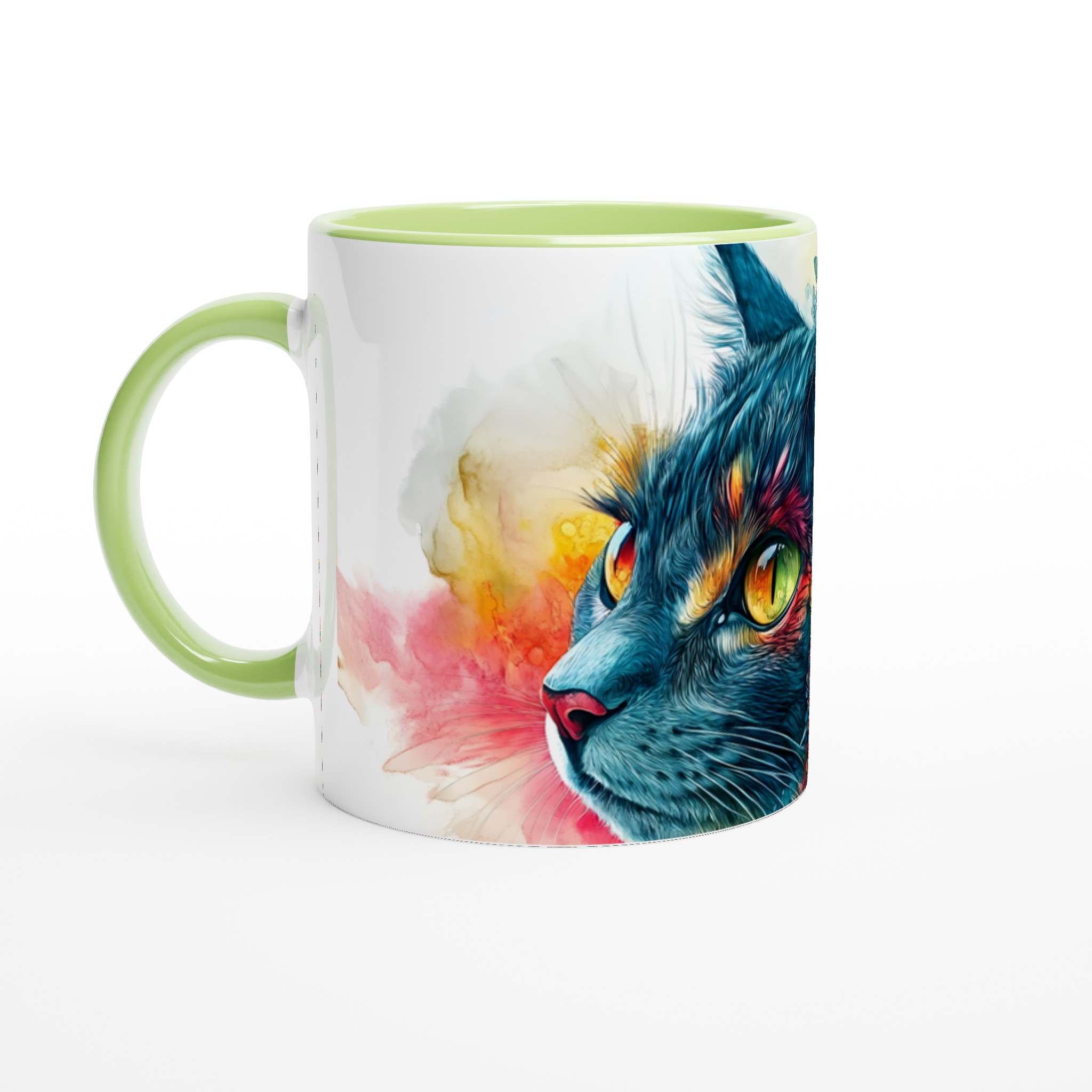 Färgsprakande Katt & Blomstermugg – 11 oz keramisk mugg för konstälskare 7 a0af2748-7c10-4e5e-aaac-4e1dca4edbfe