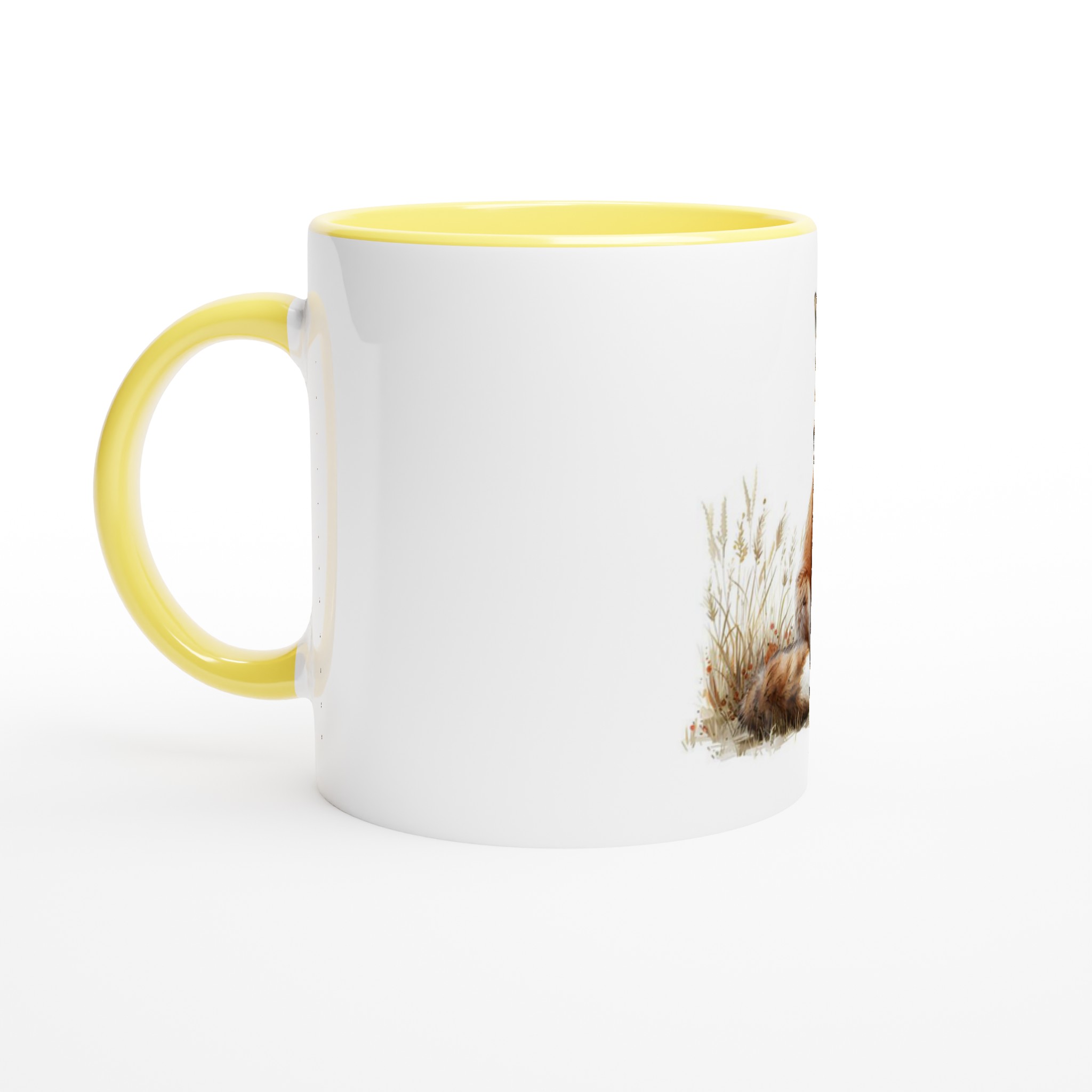 Vacker Akvarellräv 11oz Keramikmugg - Charmig Design med Färgad Insida 7 a0b37713-4a97-4cf5-b2dd-d7532424f39a
