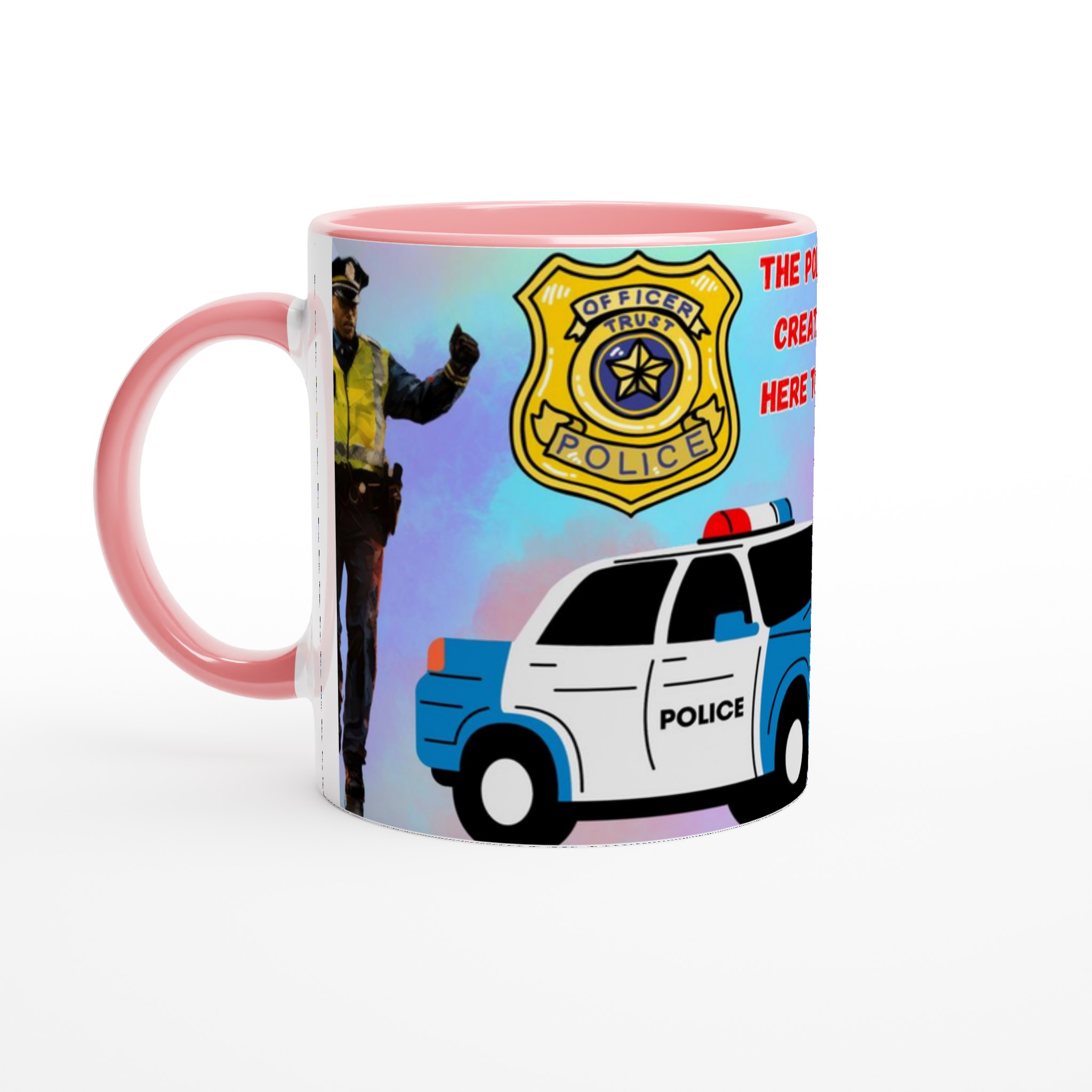 Vit 11oz Keramisk Mugg med Polisdesign – Välj bland Sju Färgstarka Keramikhäften 6 a0d0e826-ee5f-4c7f-baac-e02405a6f3d6
