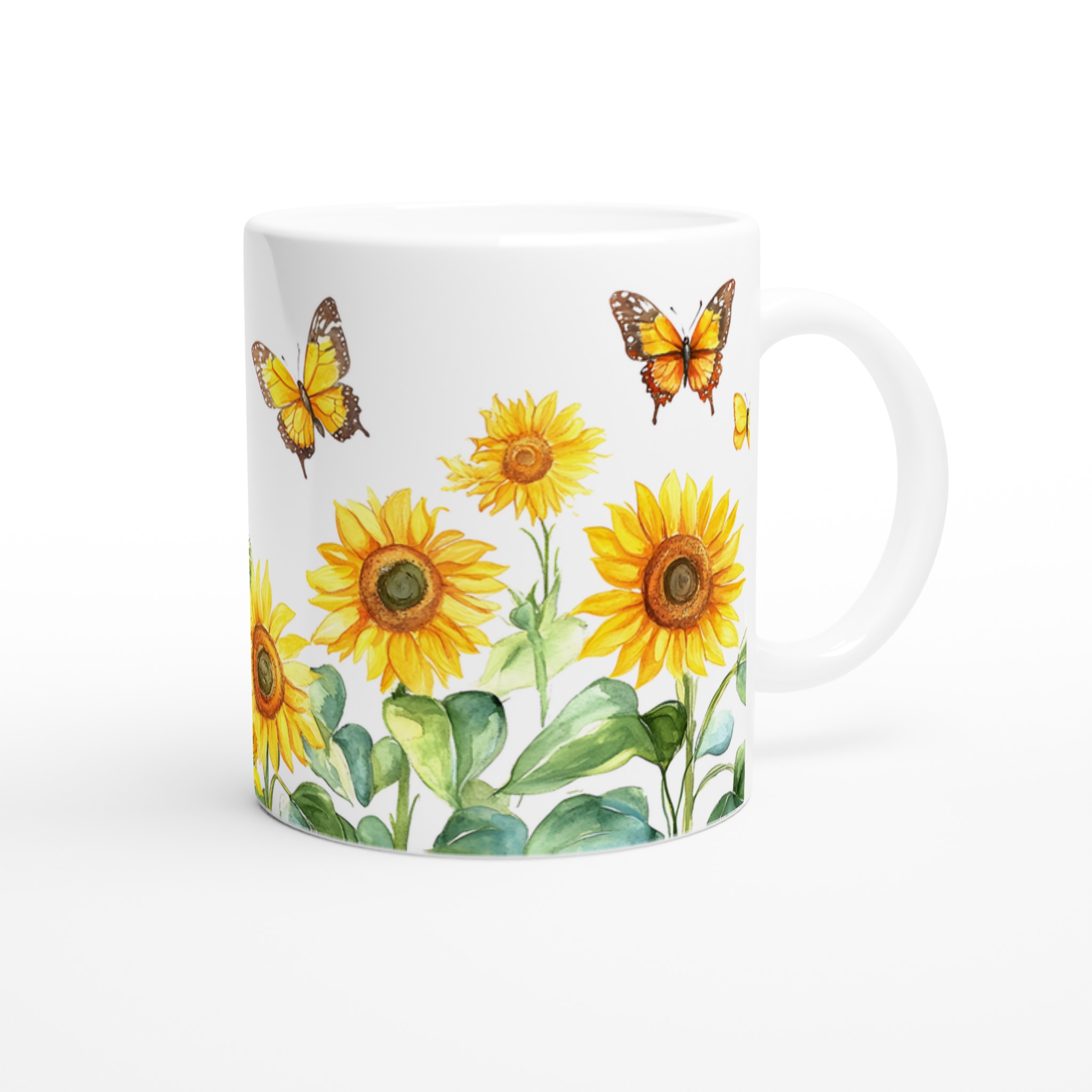 Solros- och Fjärilsmugg – Keramisk 11oz Kaffemugg i ditt val av 7 Livfulla Färger 9 a1203696-4058-40df-98ee-2c854cd74bc3