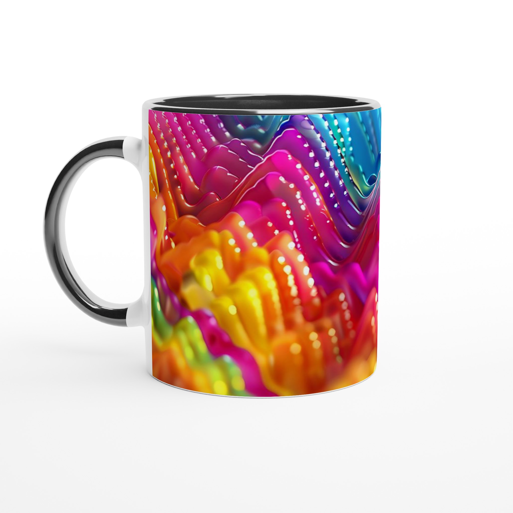 Abstrakt Vågmotiv 11oz Keramisk Mugg – Färgglad Design för Ditt Val 4 a135cc98-9ba3-4036-bca2-66a8c49df53c