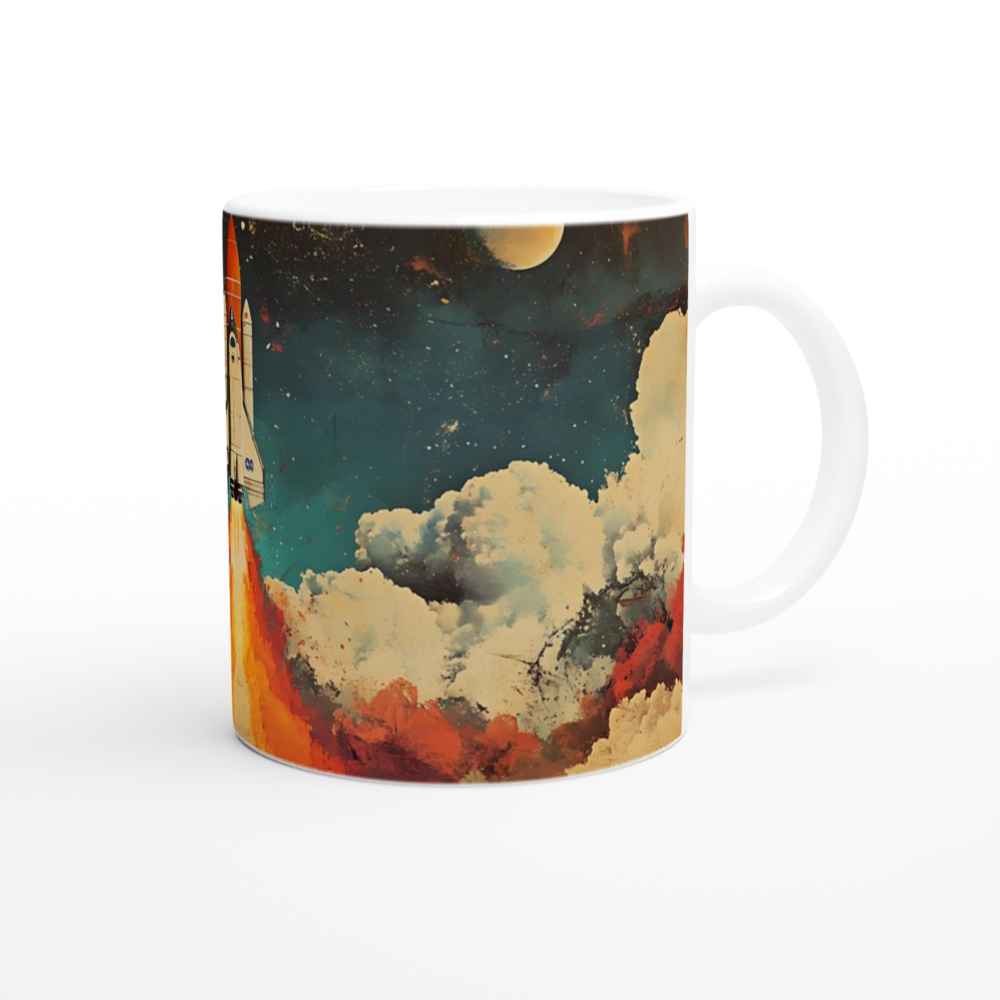 Kosmisk Start! Rymdfärja Keramikmugg - 11oz, Välj Bland 7 Färger 9 a13b84d6-5c7f-4a63-91b1-e87cd2c66839
