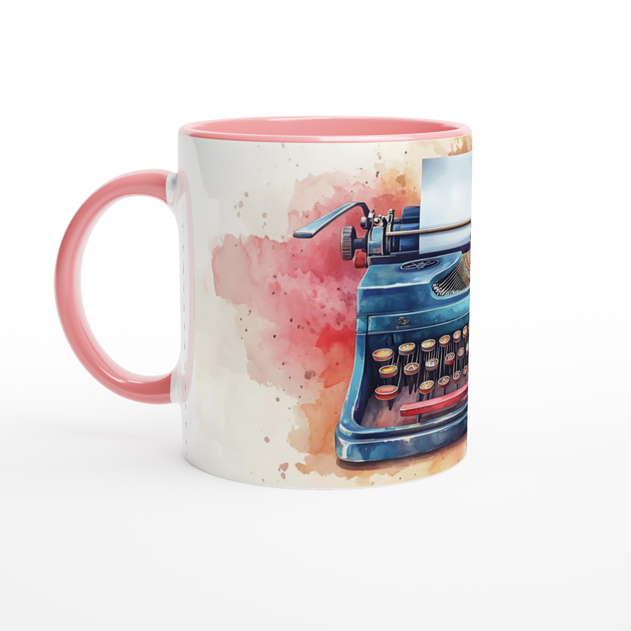 Retro Skrivmaskin Mugg – Konstnärlig Akvarelldesign i Flera Färger 6 a144dd55-dd17-4ae2-959a-f18926a9b92a