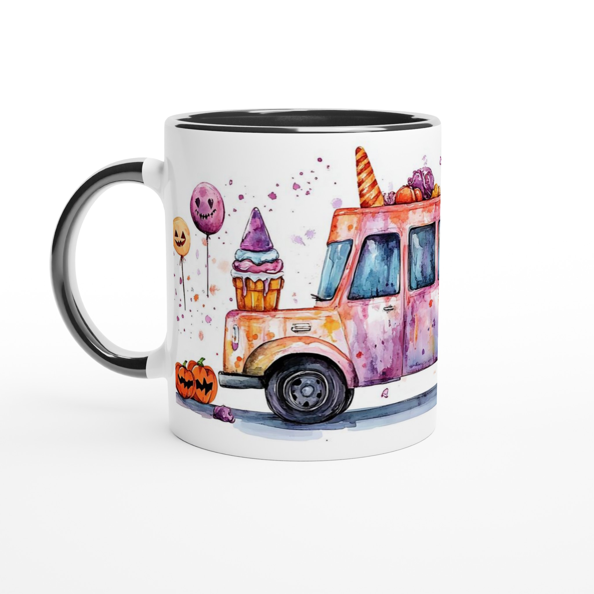 Magisk Halloween-Mugg: En Godisbil i Akvarell | 11oz Keramisk Kaffemugg 4 a18d0c43-109c-436e-a4fa-8554fd8b9795