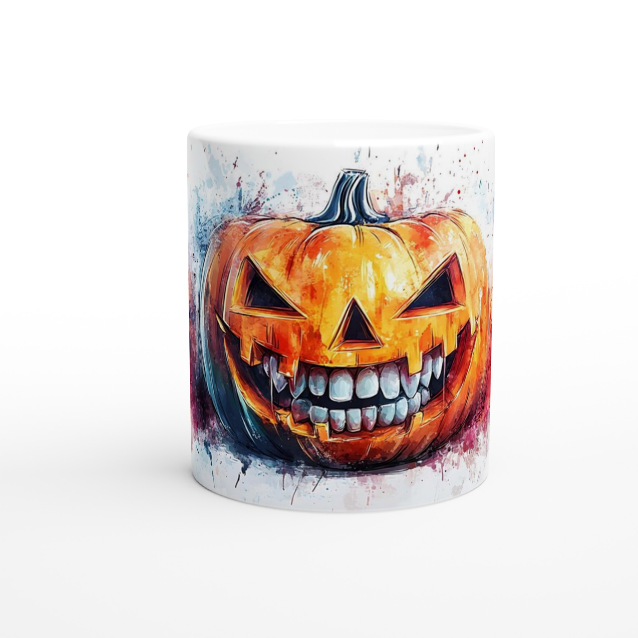 Spooky Watercolor Pumpa Mugg – Levande Halloween Konst Keramikmugg i ditt val av 7 färger 8 a191a695-aa10-40e4-9b29-fd4b4b91f2e5