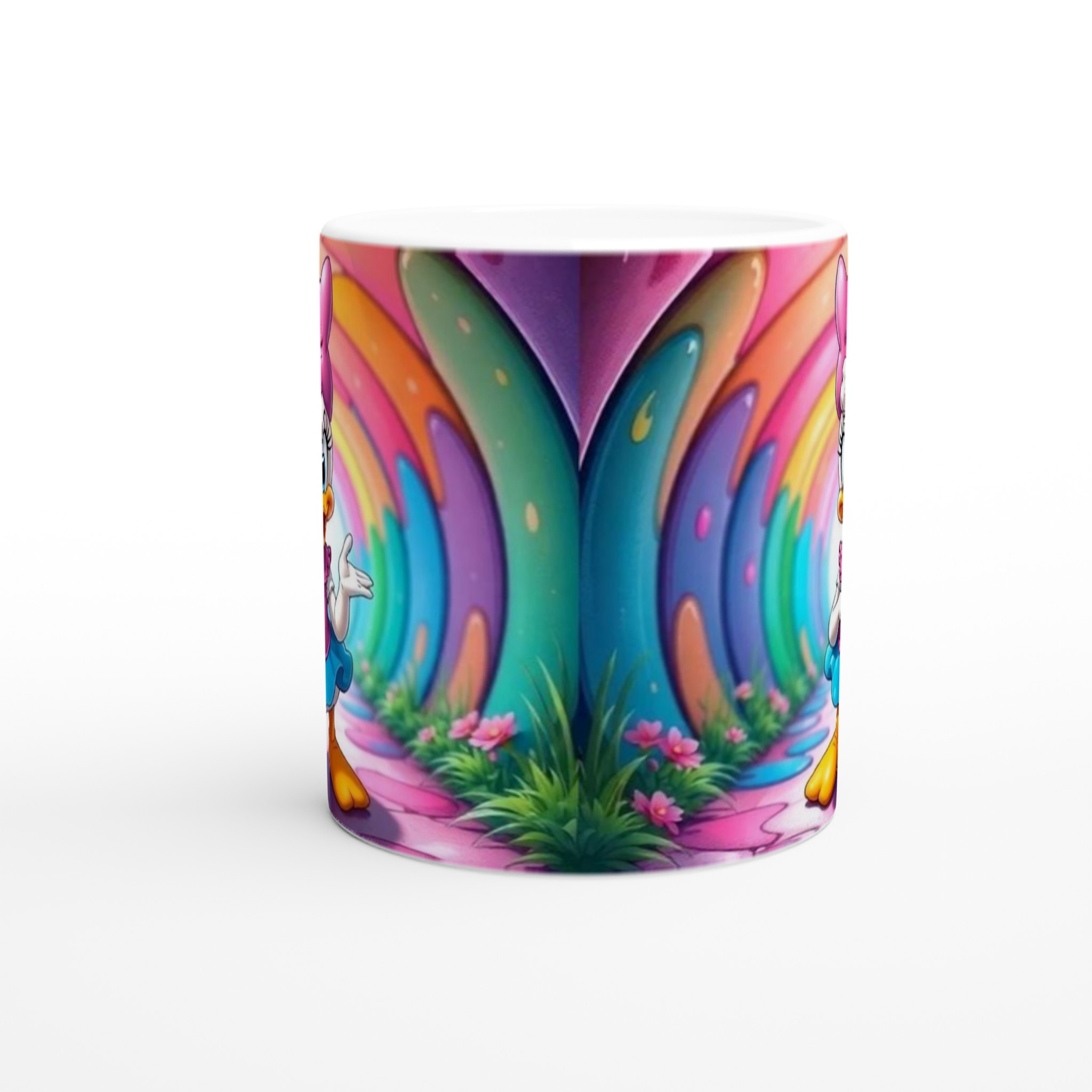 Vit 11oz keramisk mugg med lekfullt färgglatt motiv i rosa och blått – välj din favoritfärg 8 a1c01a7a-cc46-4e84-84e4-d4366627fcdd