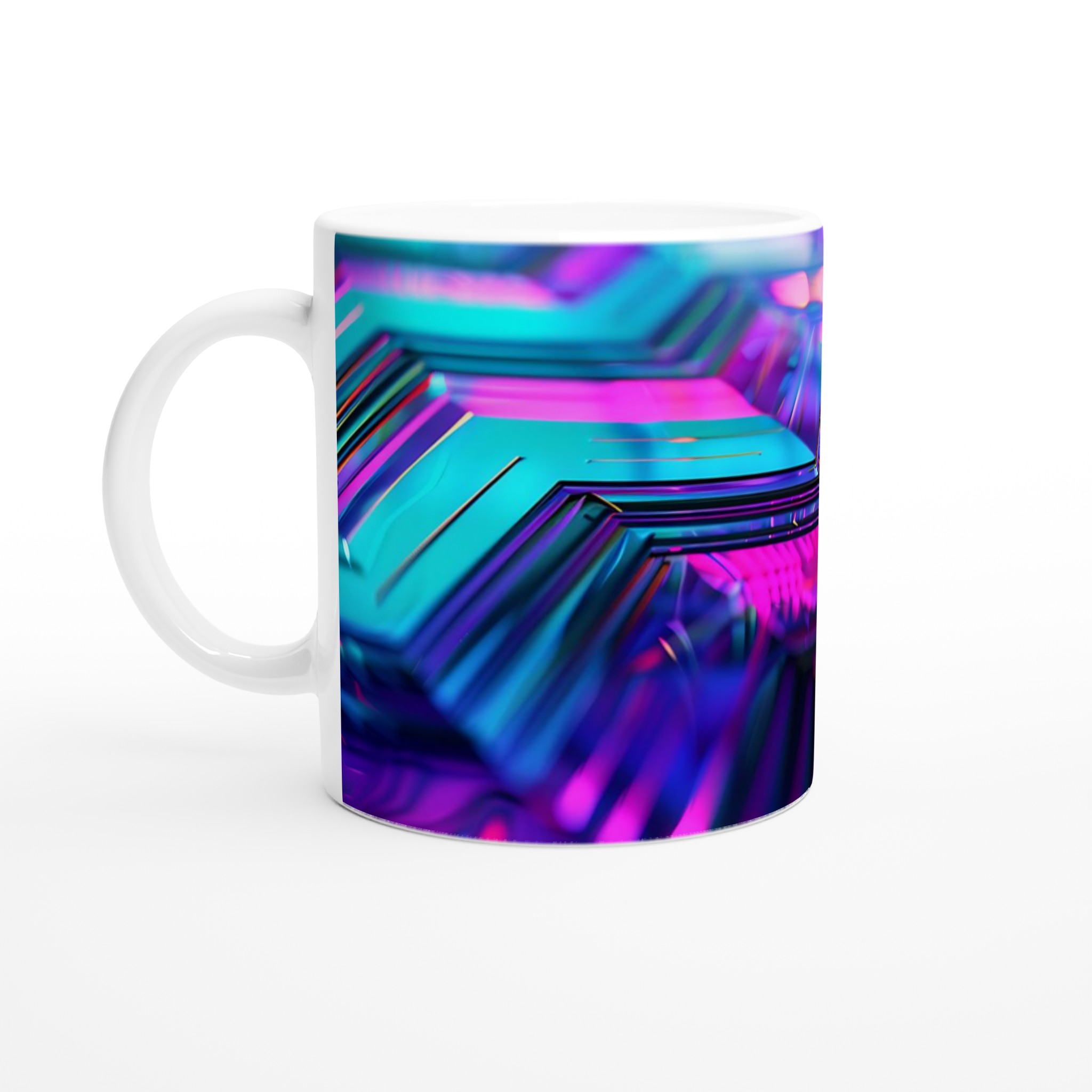 Neon Vågmönster 11oz Keramisk Mugg – Färgglad Abstrakt Design för Kaffe & Te i Flera Nyanser 1 a1de260d-86ce-48ac-b1b6-945200797cd5
