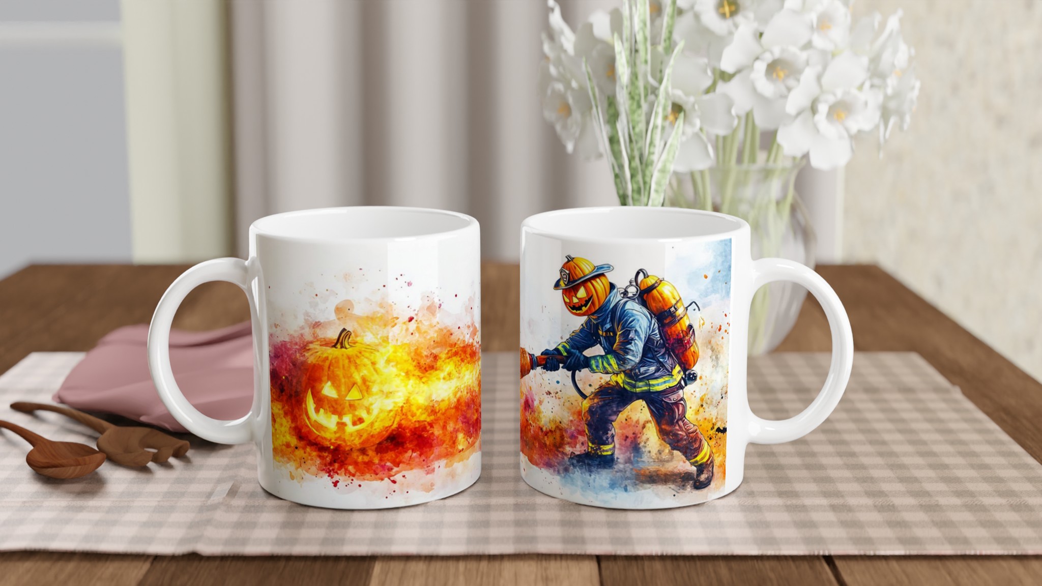 Unik Halloween Brandman Pumpa Mugg - Keramisk Kopp i Valfri Färg för Festliga Drycker 10 a1e56cd4-0727-4ade-84d2-c2eb874fa273