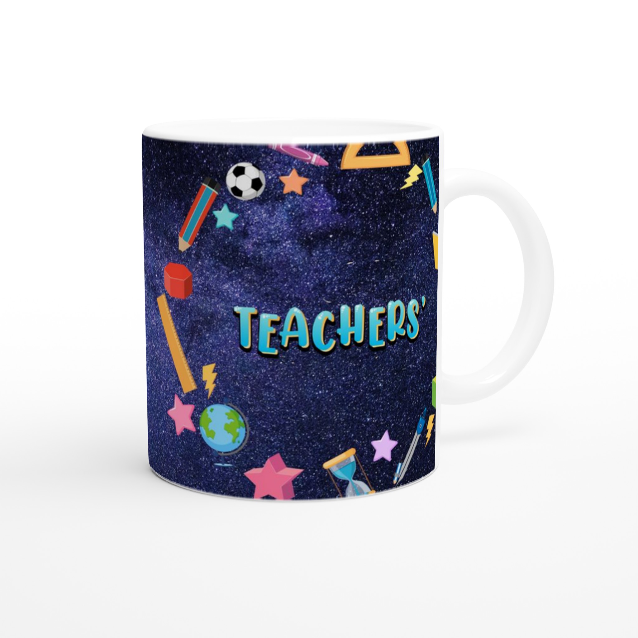 Vit 11oz keramisk mugg med färgstarka lärarinspirerade motiv i flera keramiska färger 10 a23fc366-203b-4409-947e-52cb6d292816