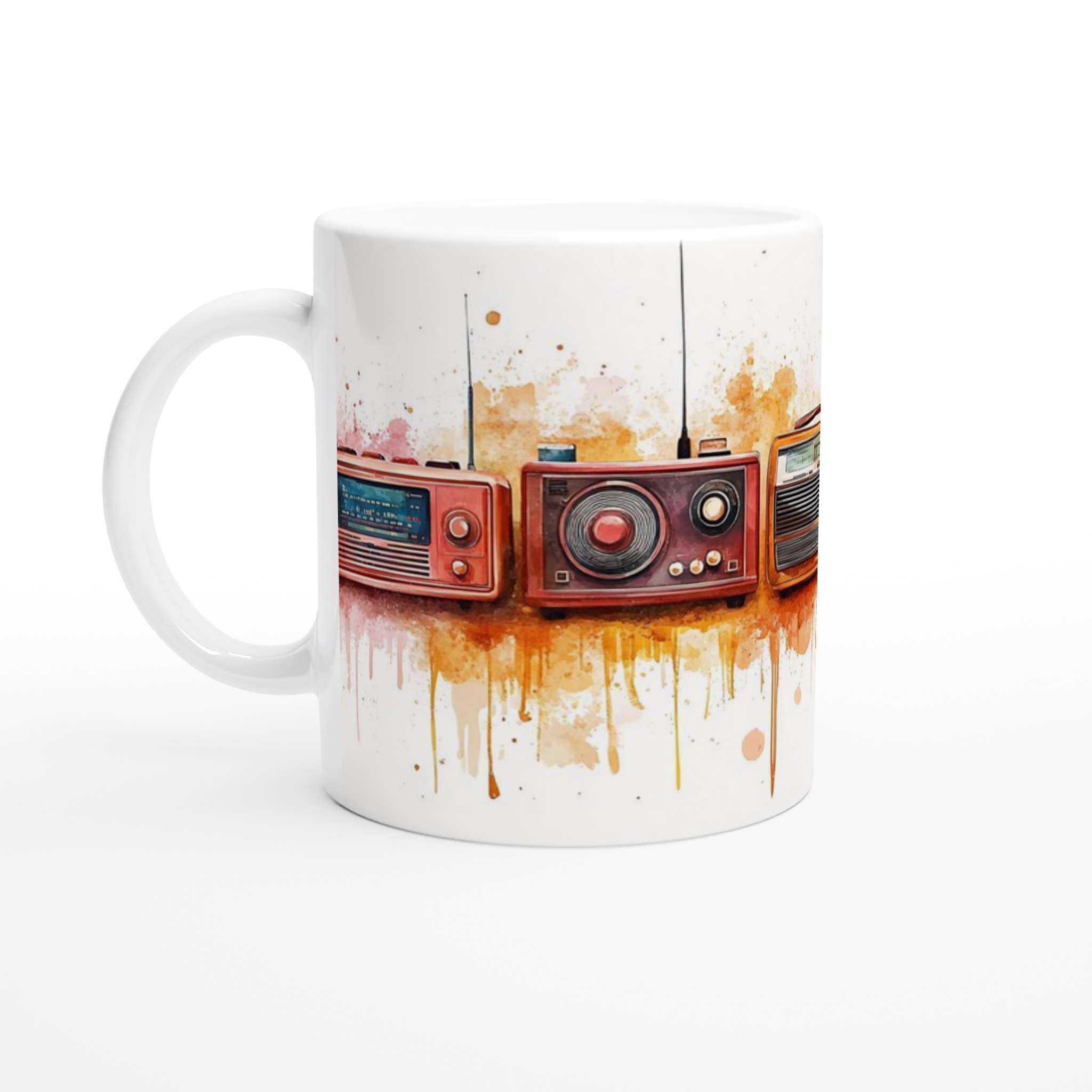 Retro Radios Akvarell Mugg – Nostalgisk Design i Ditt Val av Keramiska Färger 1 a291118a-1b1a-459b-8659-32dca07f541f