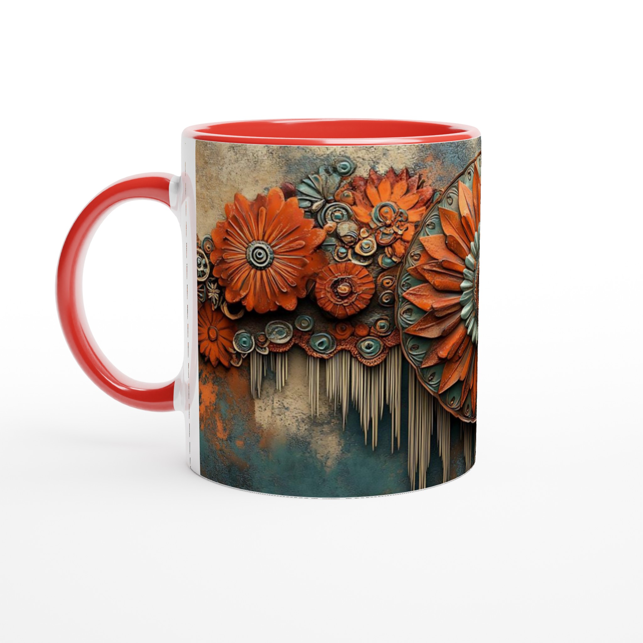 Abstrakt Mandala-inspirerad keramikmugg – Konstnärlig Kopp med Organiska Former och Rustika Toner 5 a2a51eb4-bf4c-4091-b7ca-1704faf787d8
