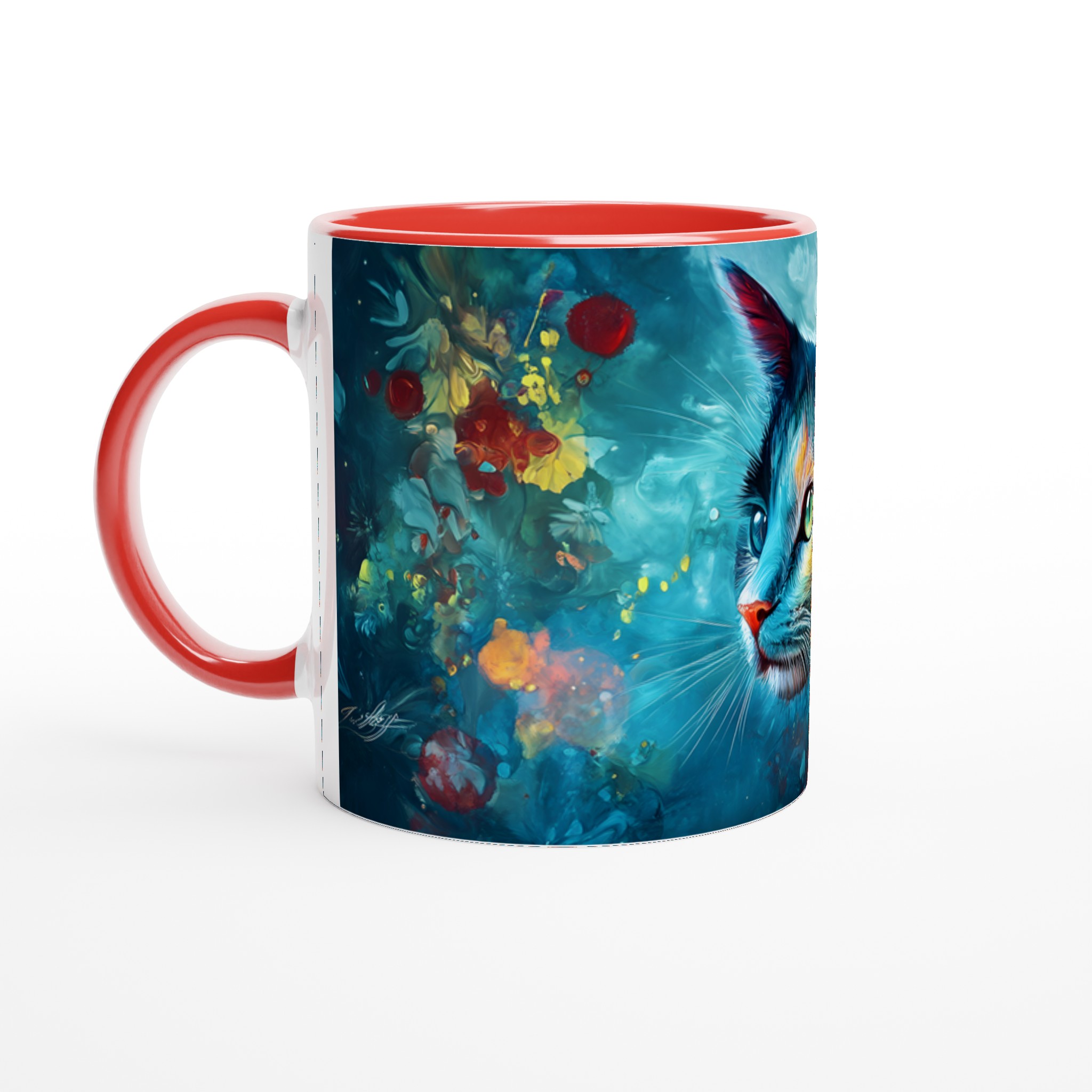 Färgsprakande Kattkonst Mugg – 11 oz Keramikmugg för kaffeälskare i sju levande färger 5 a2b26d81-9b23-43d2-9e47-48f590a5c343
