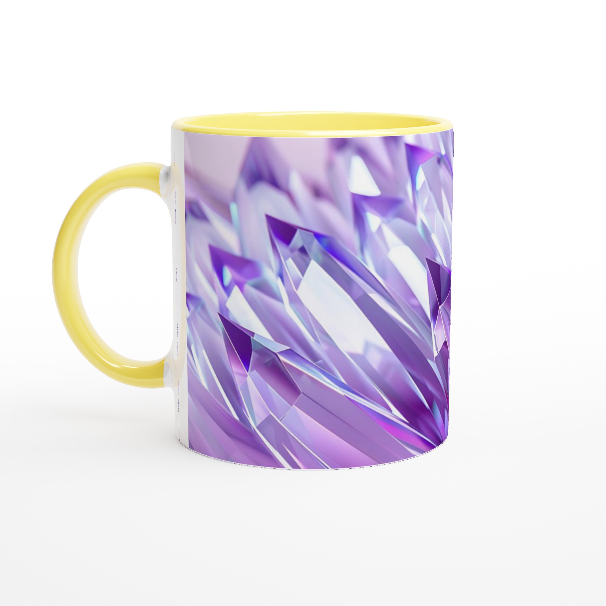 Glittrande Lila Prismamugg – 11 oz Keramisk Kaffemugg med Kristallklar Design 3 a2bf7d7f-b94c-4fd5-a5a4-c45a58584c8b