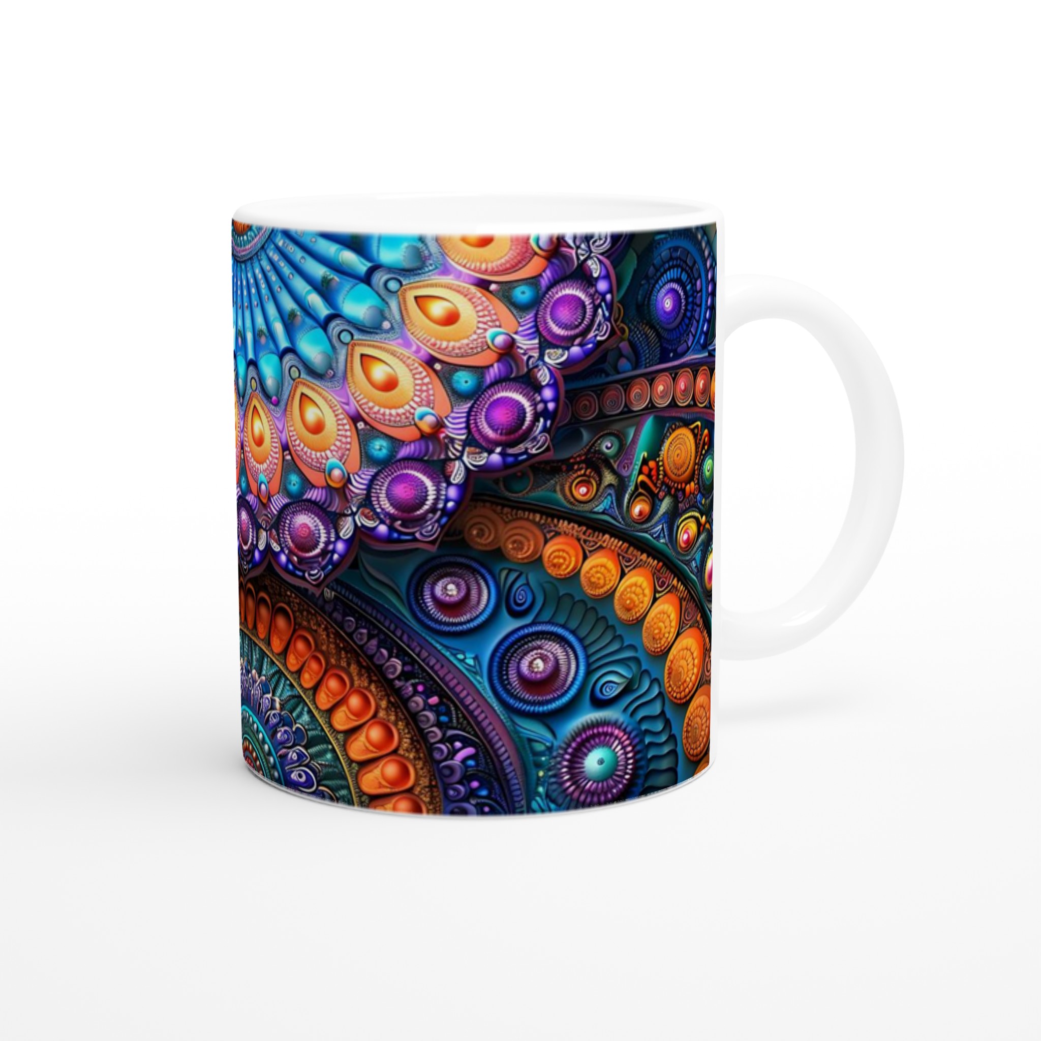 Psykedelisk Mandala Keramikmugg - 11oz Levande Design i Valfri Färg 9 a2eb71c9-8991-4ed8-8a00-45388e646e75
