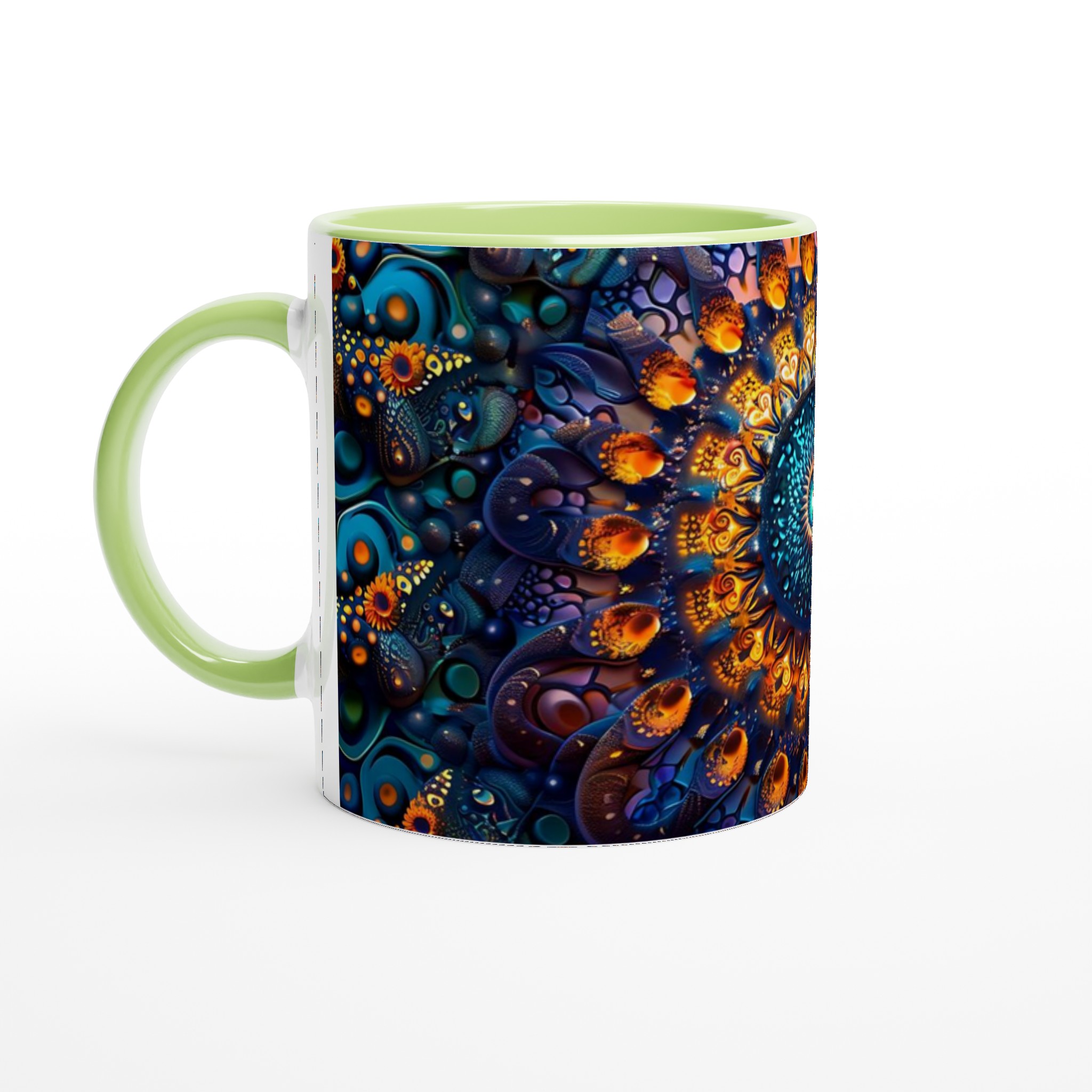 Kosmisk Mandala Mugg – 11oz Keramikmugg med Mystisk Abstrakt Konst i Guld & Turkos 7 a2fbc7a6-13df-4ed1-ae7e-4a86cfaa4016