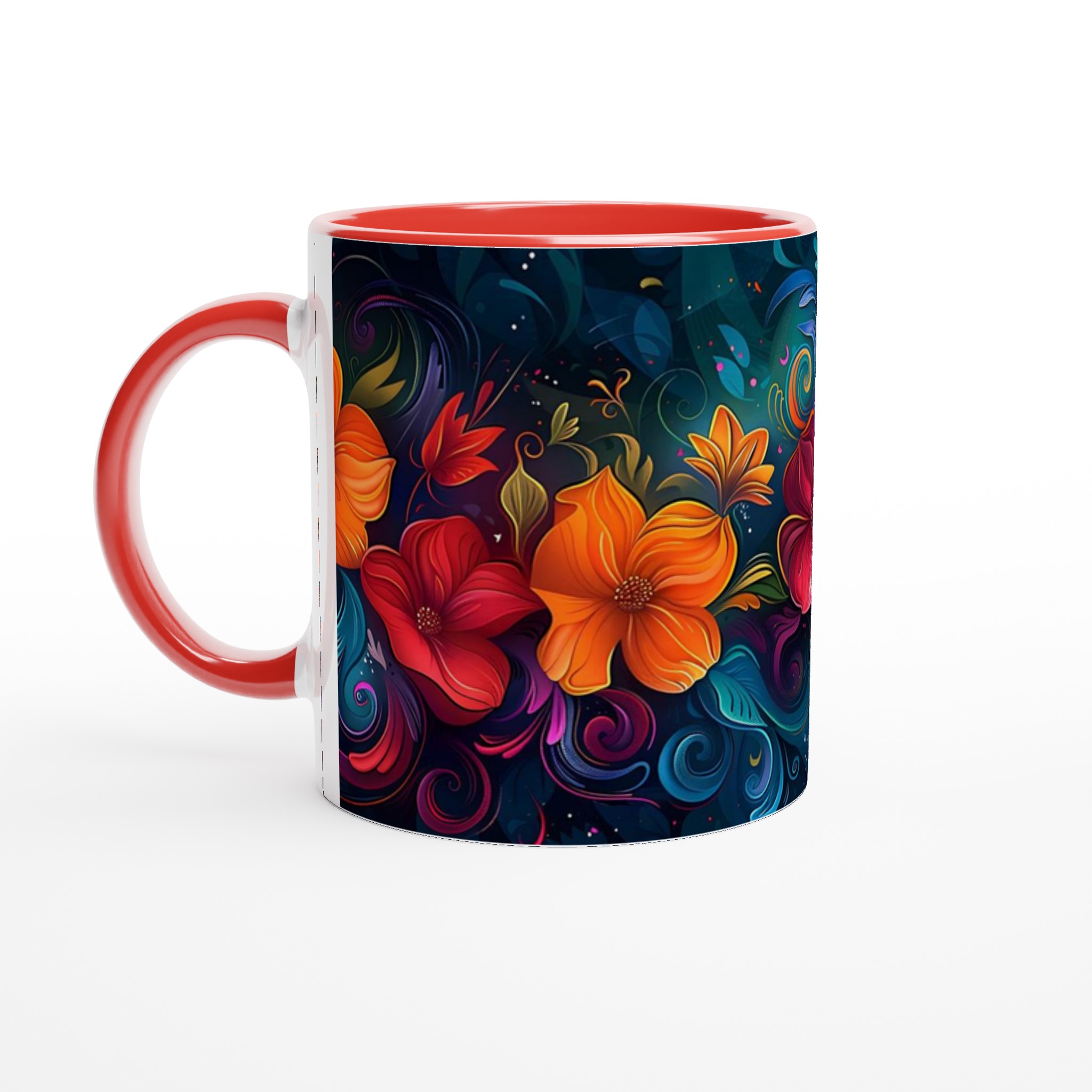 Färgexplosion Blommor Keramikmugg - 11oz, Välj mellan 7 Strålande Färger! 5 a303b0b9-b622-43a6-a8f6-a232c21bf4bd