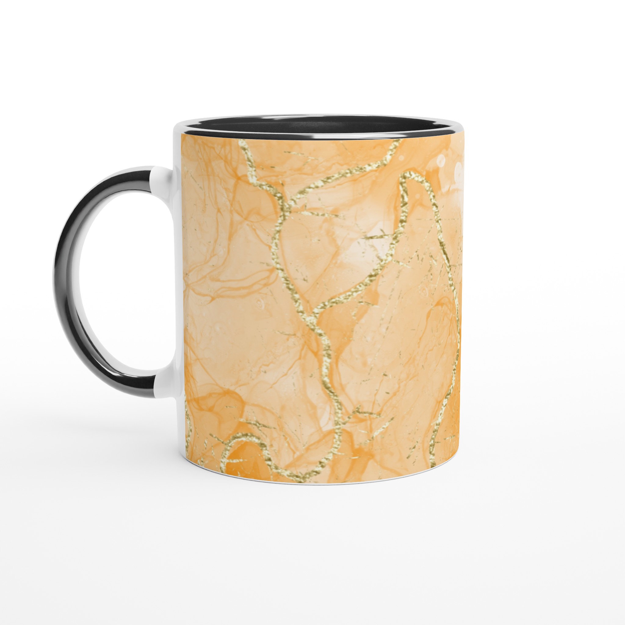 Elegant Vit 11oz Keramisk Mugg med Guldskimrande Abstrakt Design 4 a305e214-690f-4c96-b51a-6f18afdf488c