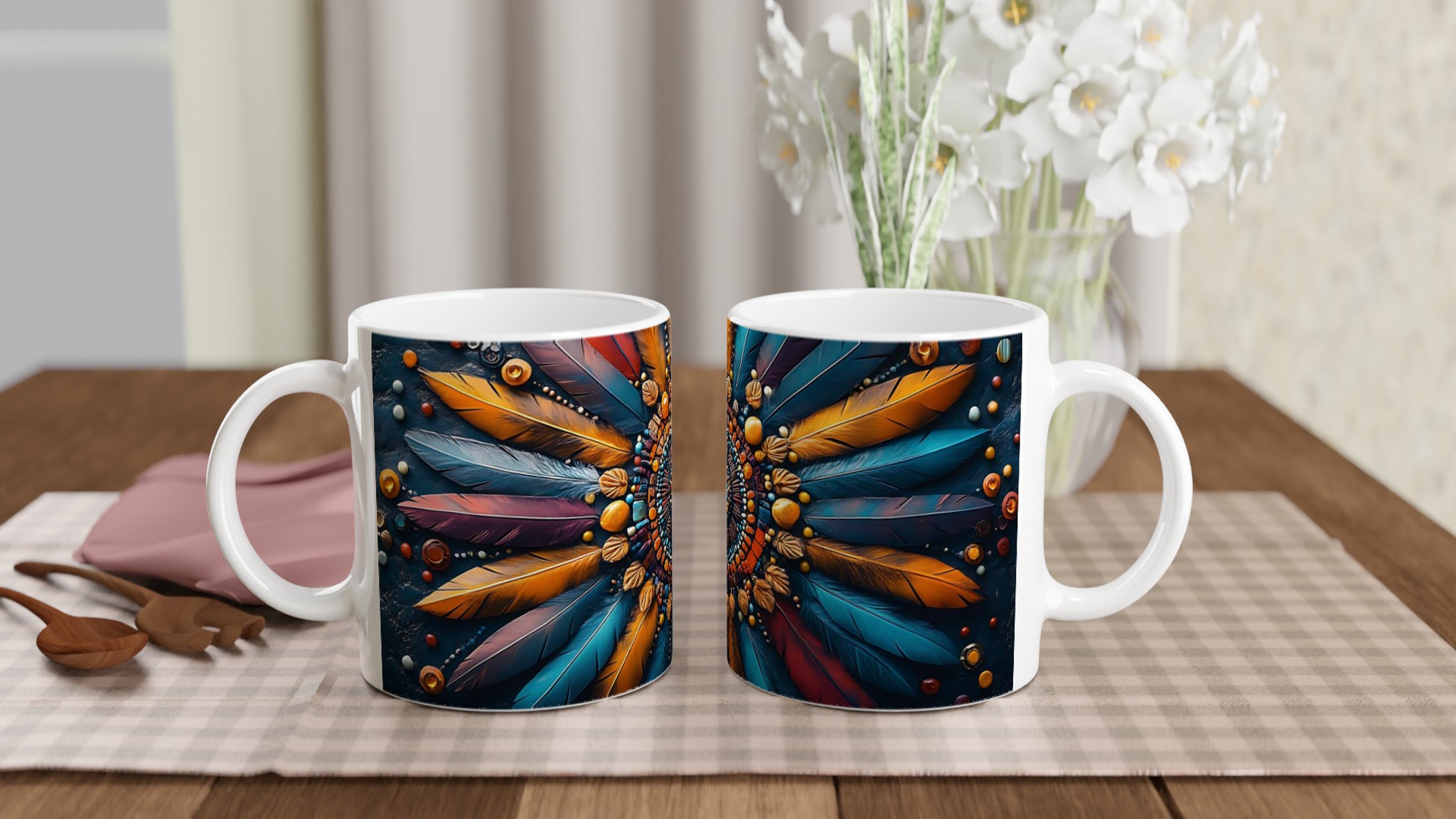 Aztec Inspired 11oz Keramisk Mugg – Konstfull Design i Levande Färger 10 a3085ecb-5867-4dd3-917d-04329074c57c