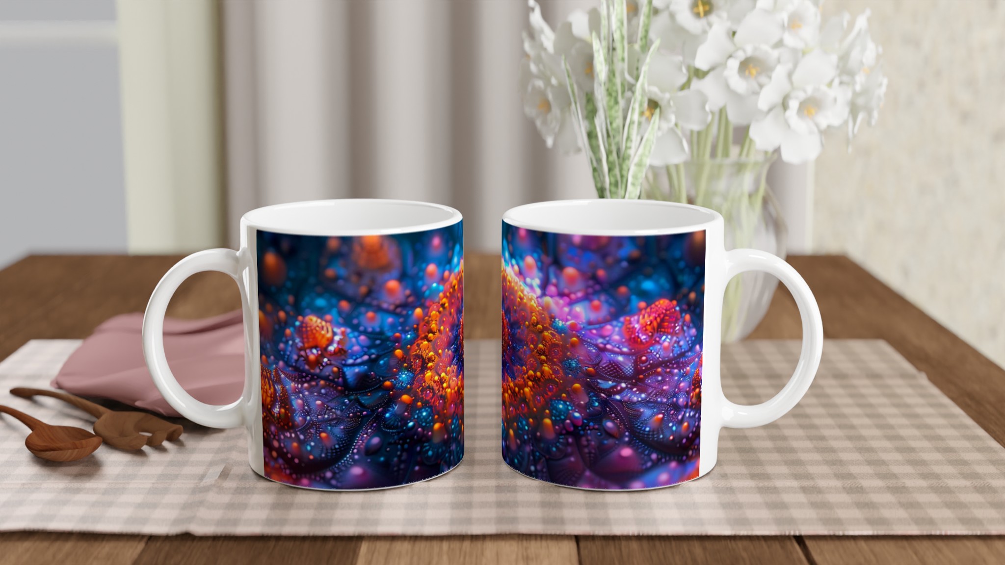 Kosmisk Fraktal Mugg - Livfulla Neonfärger på 11oz Keramik, Välj Din Favoritnyans! 10 a32d6b53-134d-464f-984a-6b87b8ee7f67