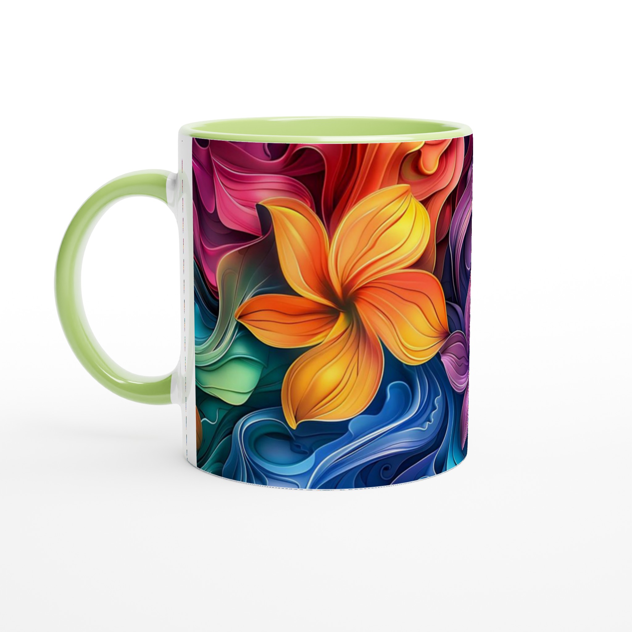 Tropisk Blomsterglädje 11oz Keramikmugg – Vibrerande Färgexplosion i Ditt Val av 7 Nyanser 7 a335d10e-b637-4c46-8f65-a4449bb92f07