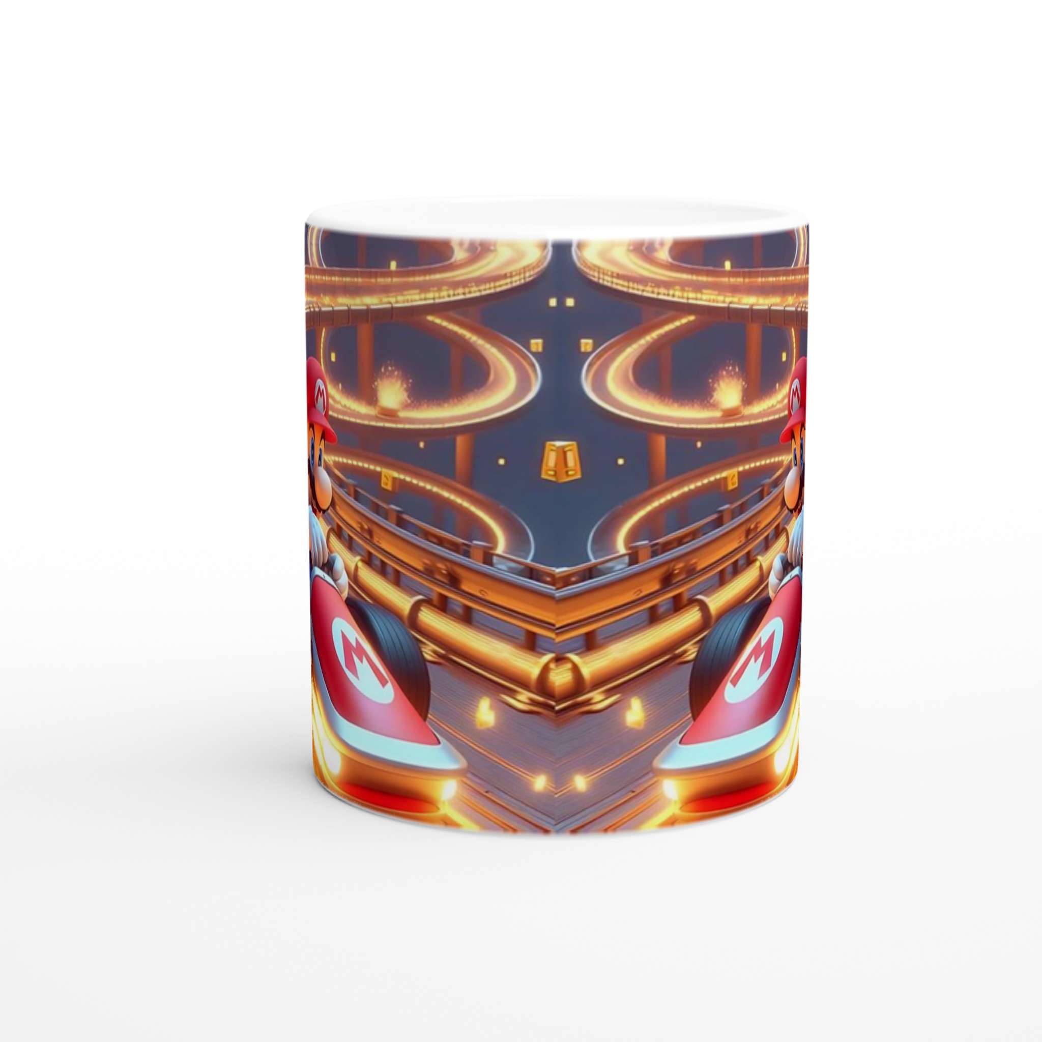 Vit 11oz keramisk mugg med dynamiskt racerbilsdesign i ditt val av sju färgstarka nyanser 8 a3719b45-b19b-4001-945b-1b881b4519e3