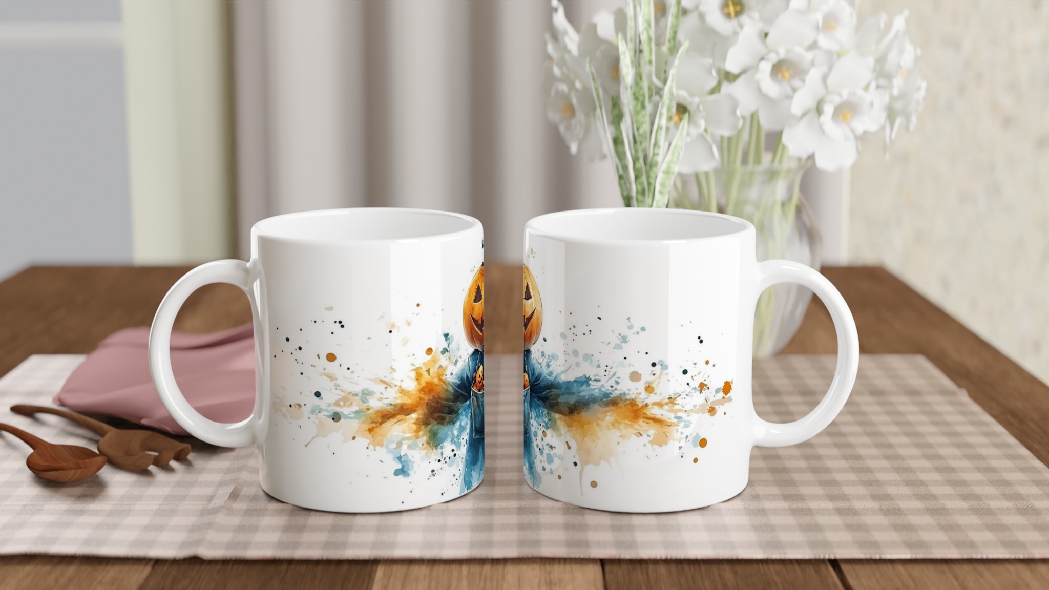 Glad Pumpa Halloween Mugg - Skrämmande Kul Keramikmugg i ditt Val av Färg 10 a374428a-efd7-42b5-894e-499c3679f120
