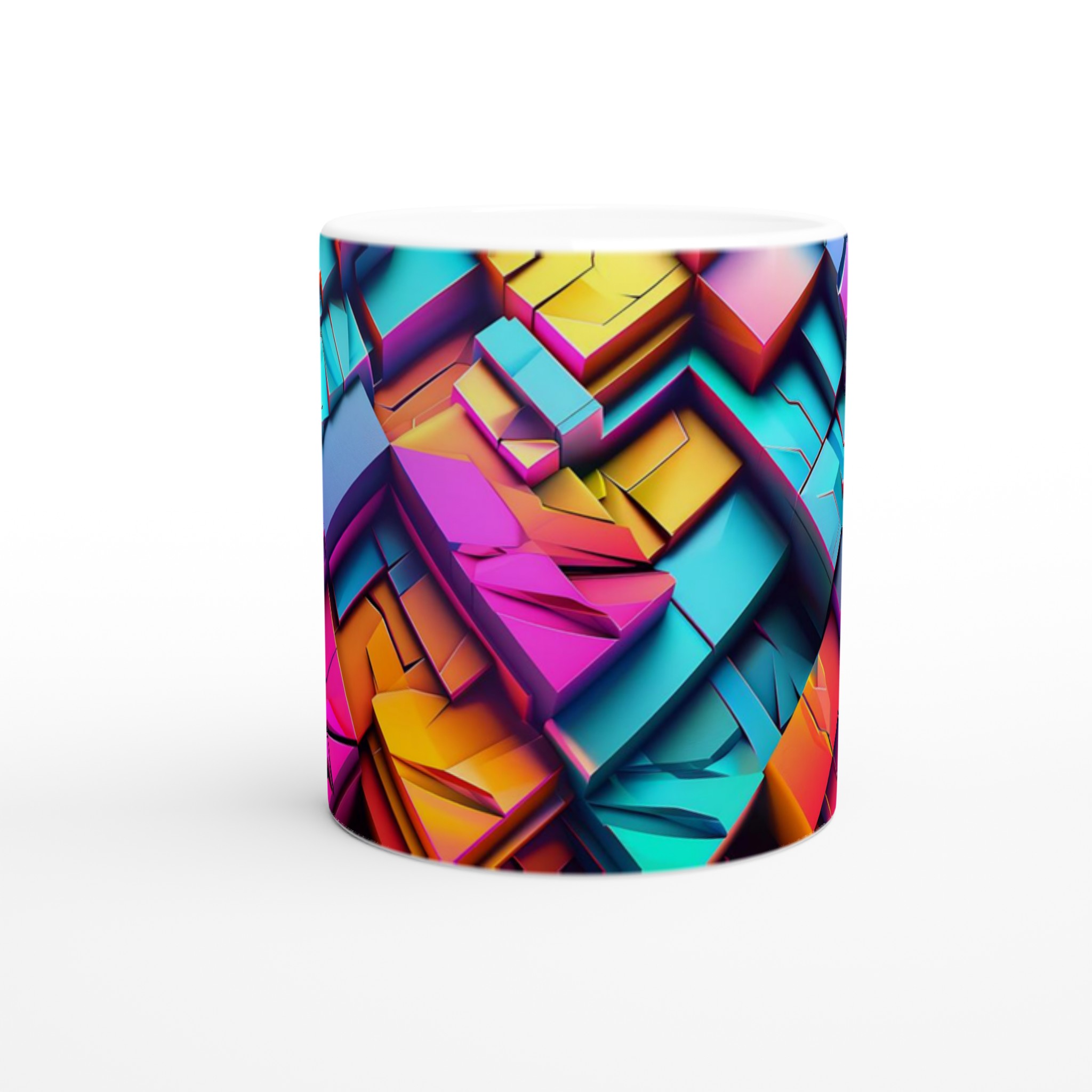 Abstrakt Geometrisk 11oz Keramisk Mugg – Färgglad Explosion för Din Favoritdryck 8 a3b65e96-b6db-48d7-bb21-9c46b7857520