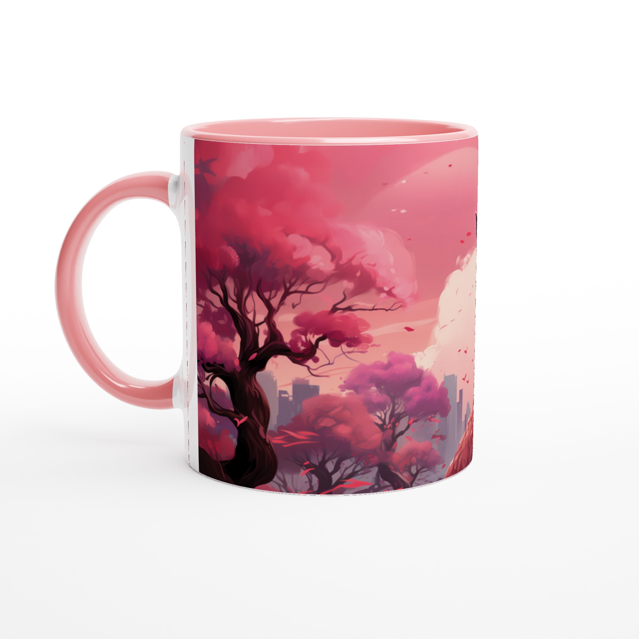 Giraff i körsbärsblom – 11oz Keramikmugg i ditt val av sju livfulla färger 6 a3ddec81-94fa-4a97-9763-da5d6f7ca605