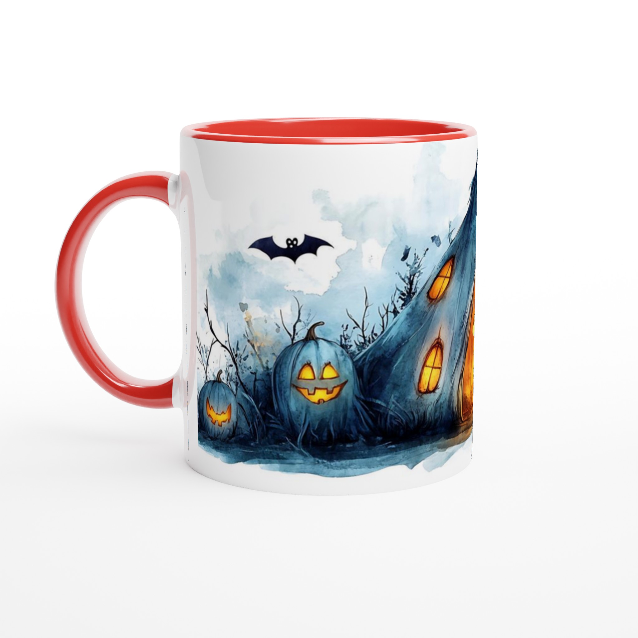 Spooky Halloween Camp Watercolor Mugg - 11oz Keramisk Mugg för Mysiga Höstkvällar 5 a3fe399e-5400-4d4d-b7f3-aefc66073ddd